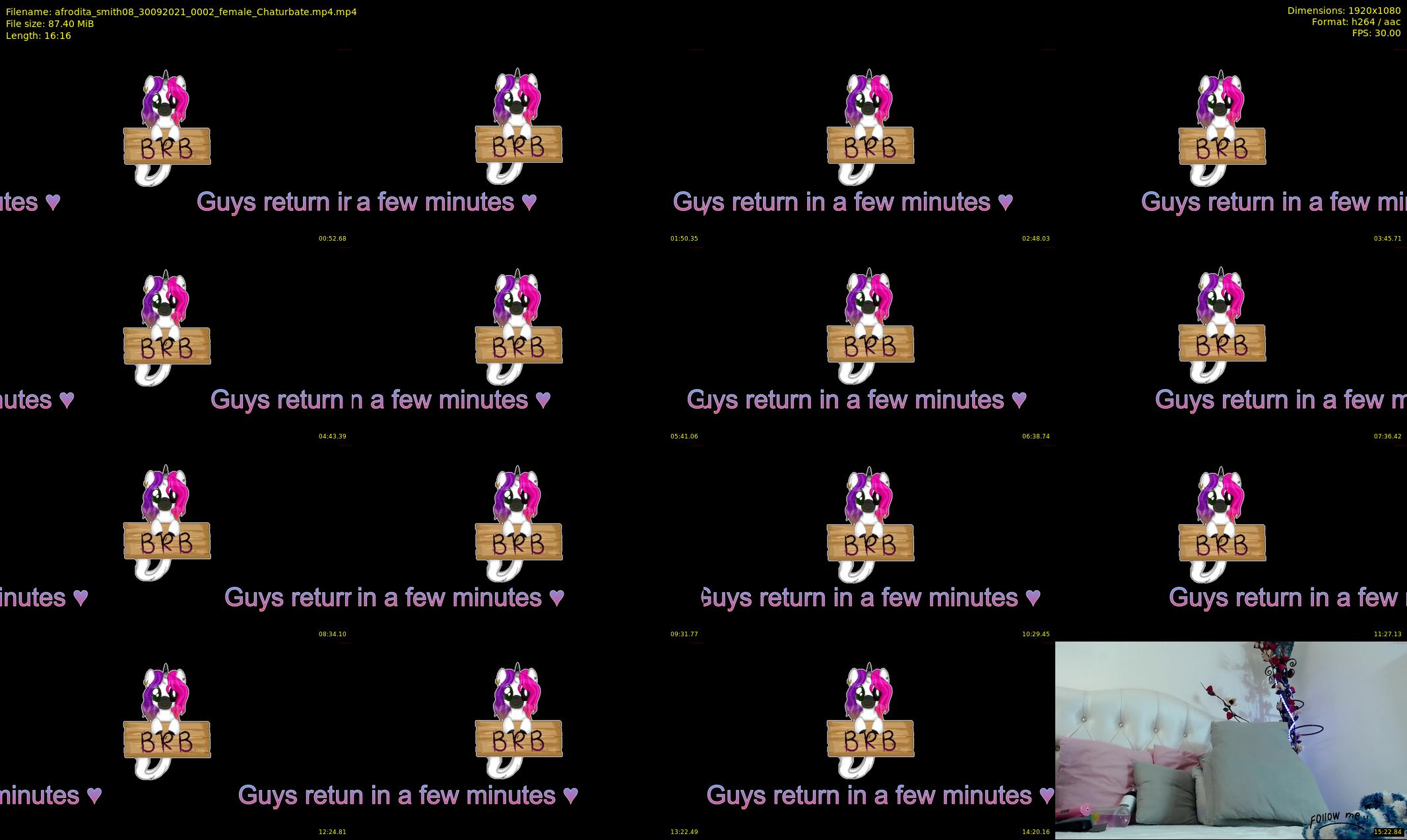 afrodita_smith08 — 17 minute Chaturbate female cam show recording, 1080p, Sep 30, 2021
