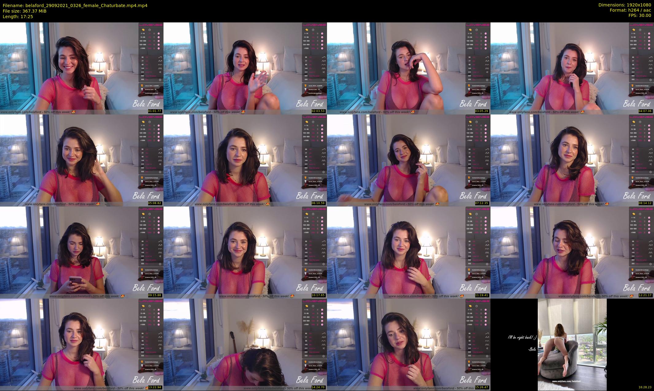 belaford — 18 minute Chaturbate female cam show recording, 1080p, Sep 29, 2021