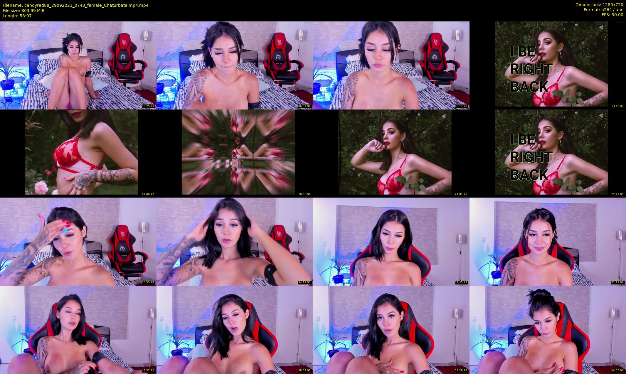 candyred88 — 59 minute Chaturbate female cam show recording, 720p, Sep 29, 2021