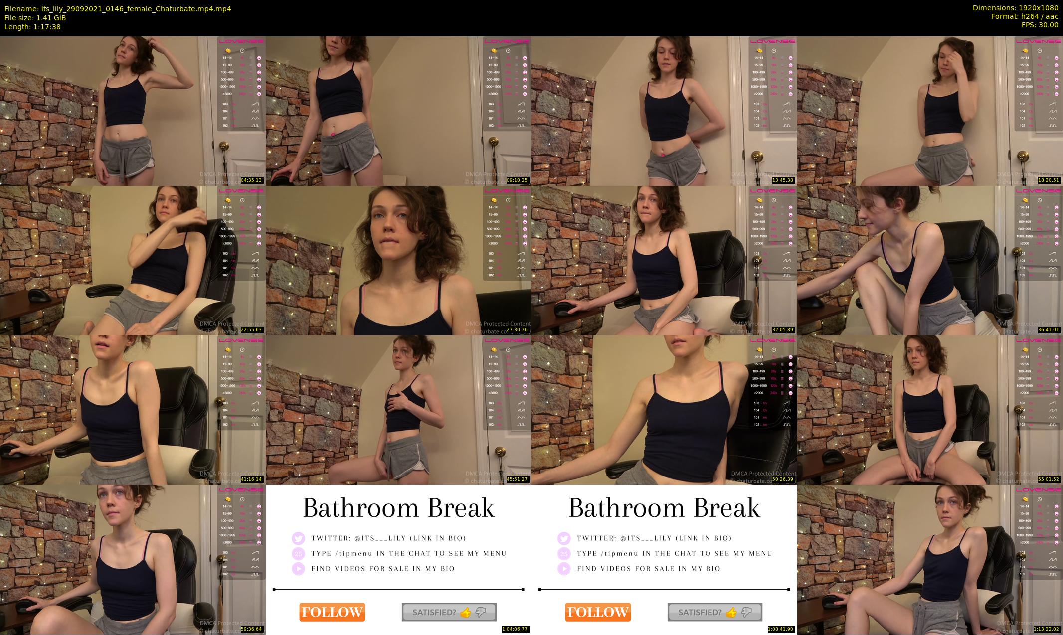 its_lily — 78 minute Chaturbate female cam show recording, 1080p, Sep 29, 2021