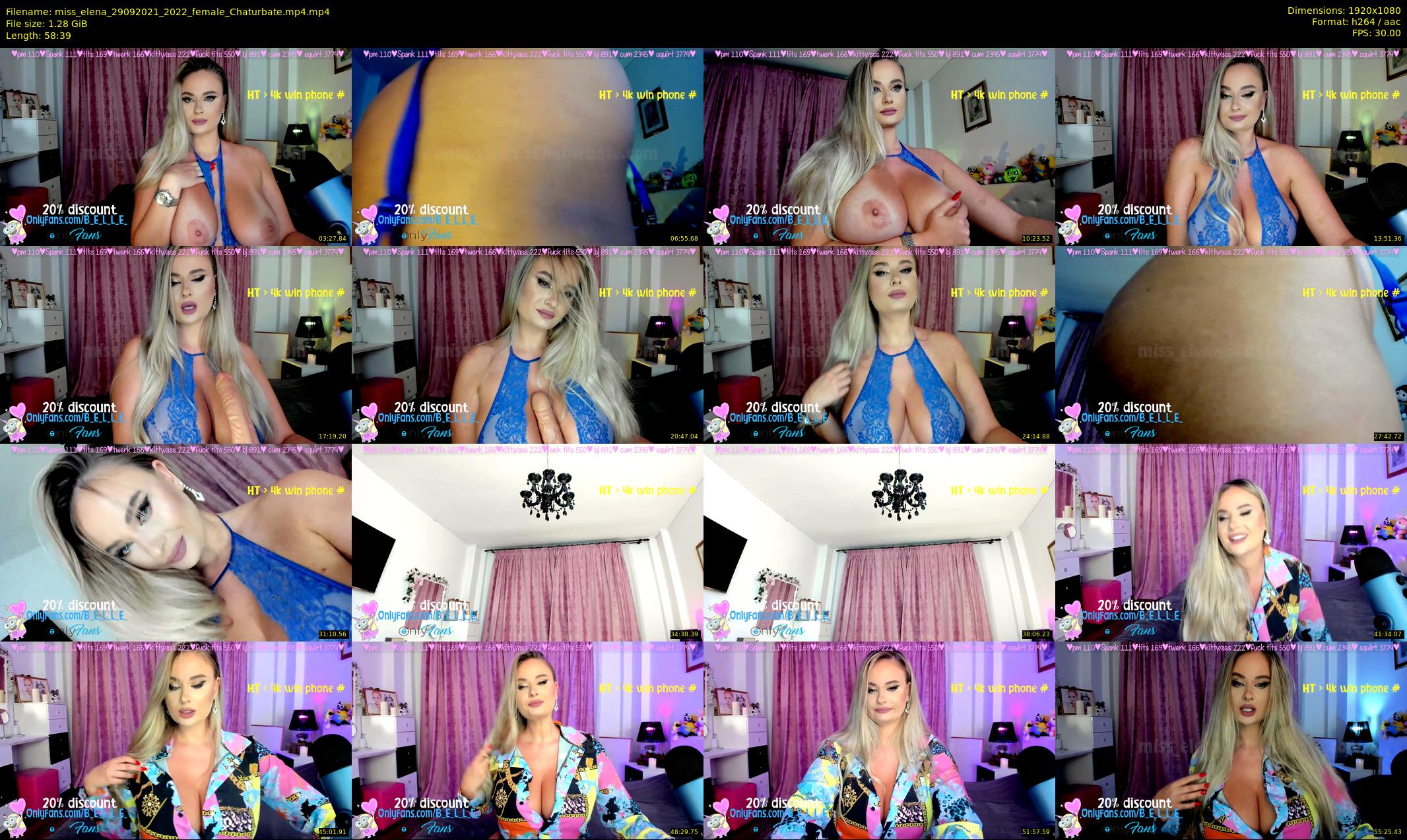 miss_elena — 59 minute Chaturbate female cam show recording, 1080p, Sep 29, 2021