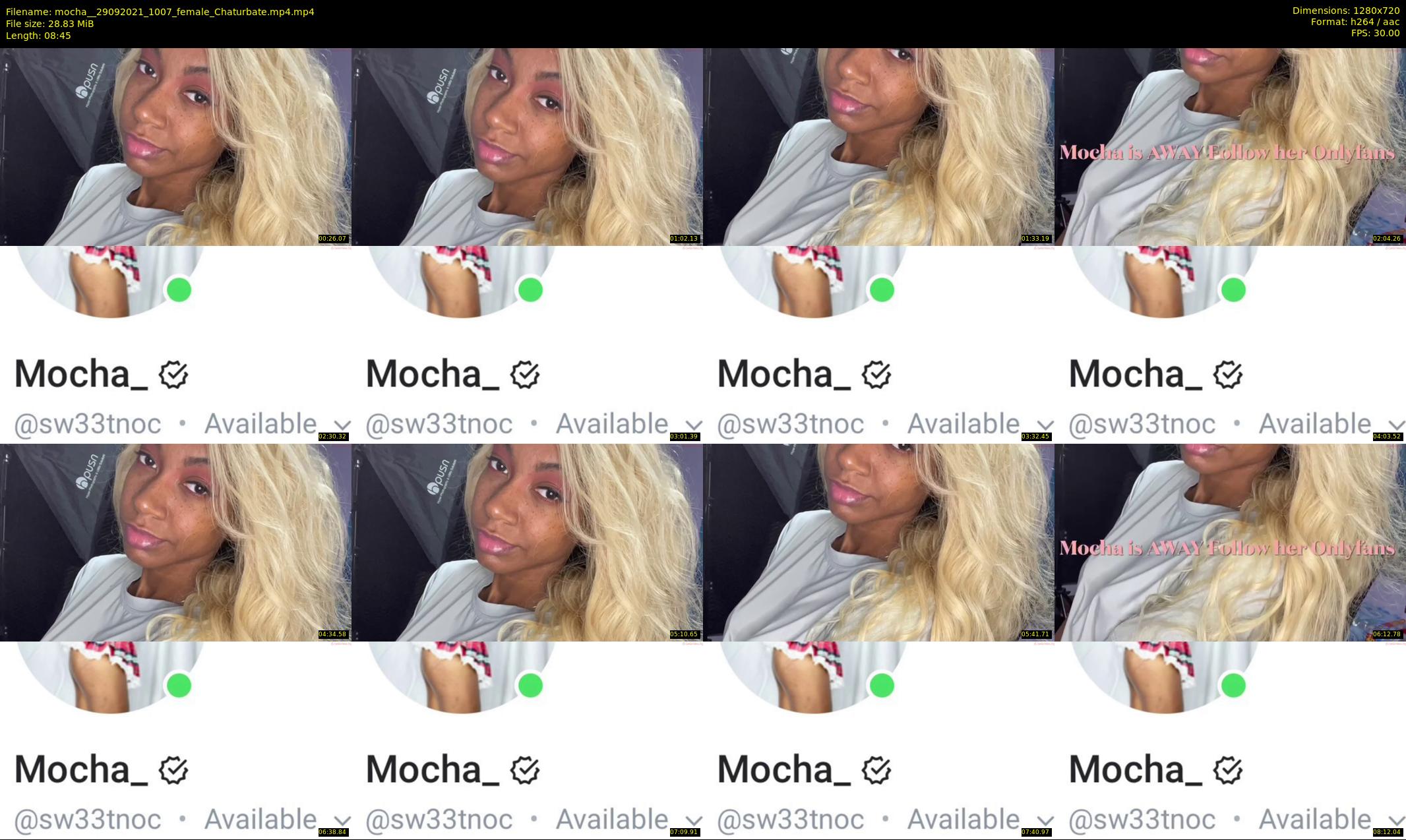 mocha_ — 9 minute Chaturbate female cam show recording, 720p, Sep 29, 2021