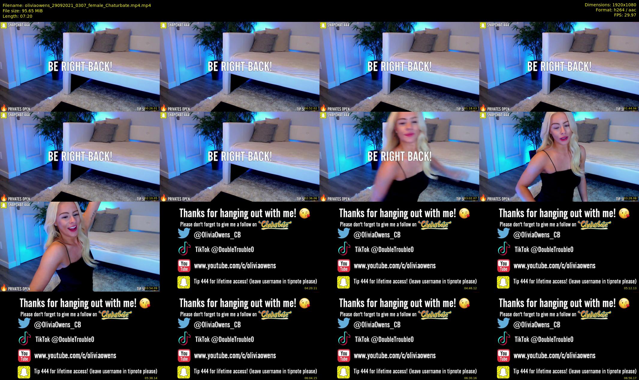 oliviaowens — 8 minute Chaturbate female cam show recording, 1080p, Sep 29, 2021
