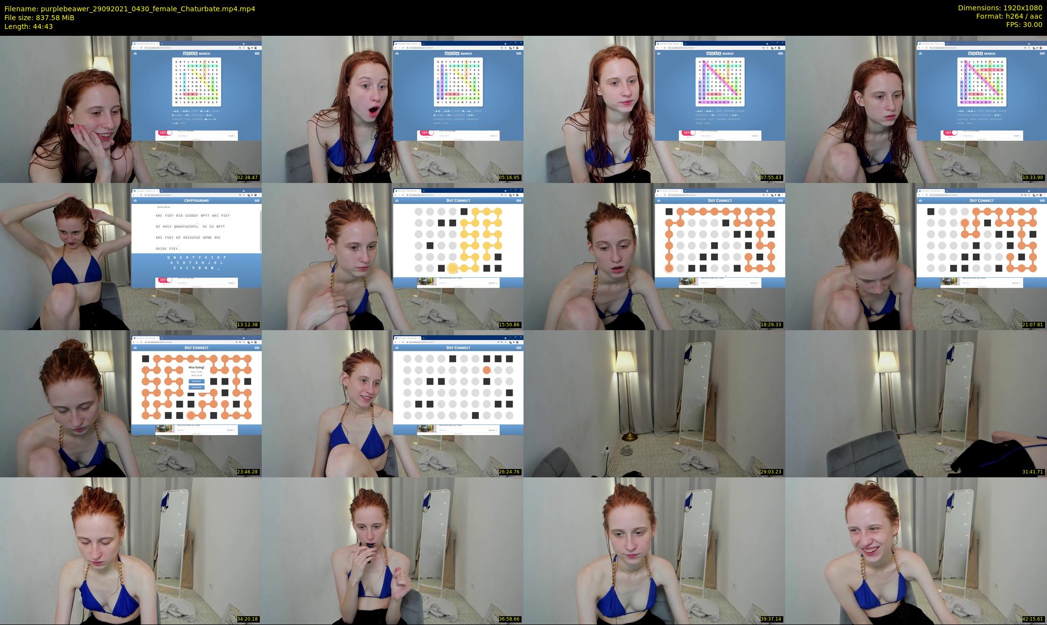 purplebeawer — 45 minute Chaturbate female cam show recording, 1080p, Sep 29, 2021