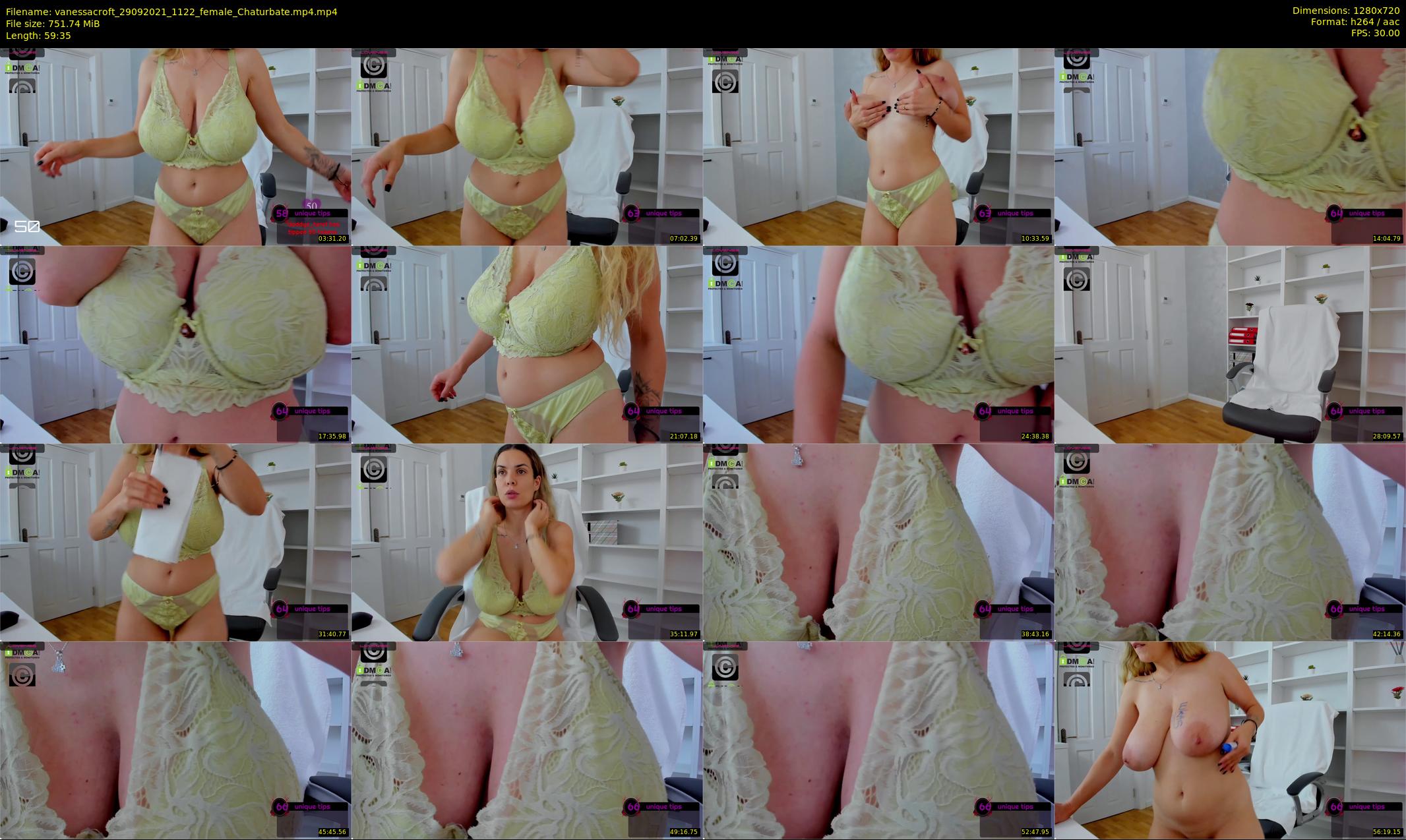 vanessacroft — 60 minute Chaturbate female cam show recording, 720p, Sep 29, 2021