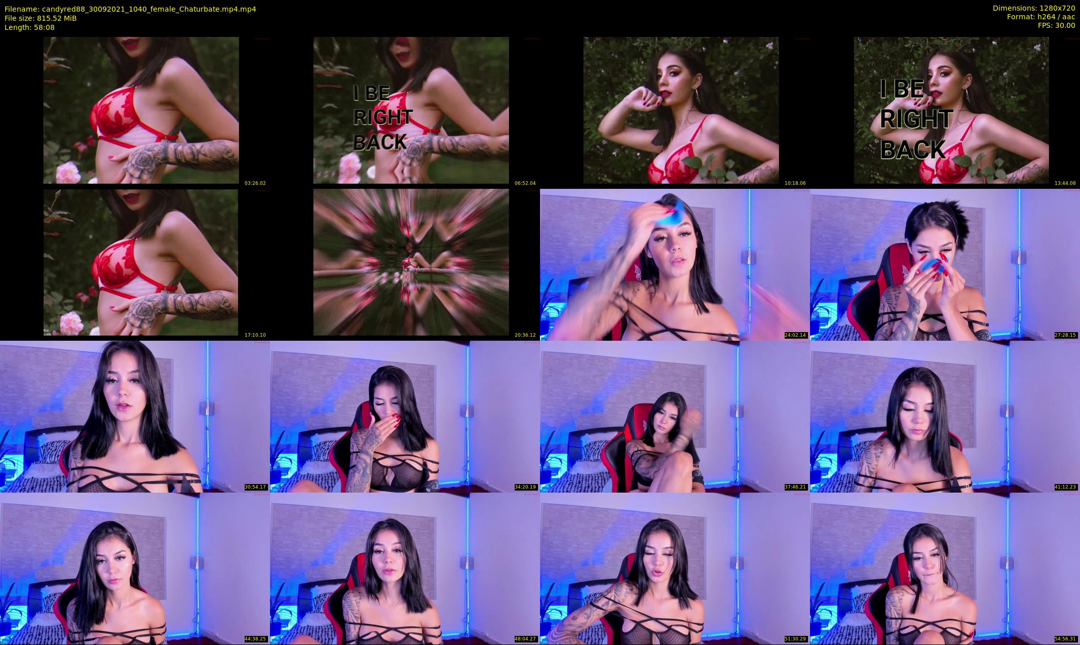 candyred88 — 59 minute Chaturbate female cam show recording, 720p, Sep 30, 2021