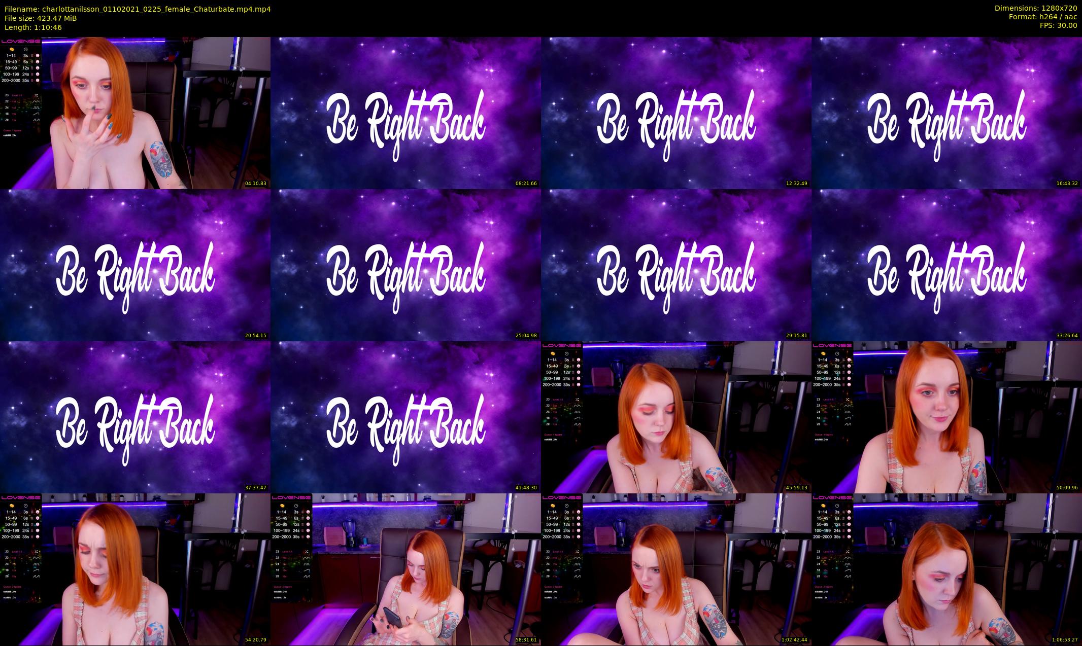 charlottanilsson — 71 minute Chaturbate female cam show recording, 720p, Oct 1, 2021
