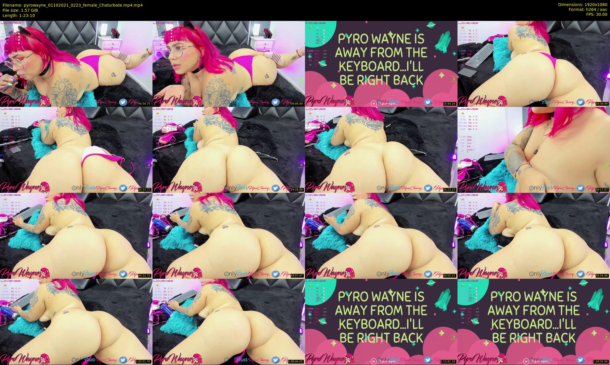 pyrowayne — 84 minute Chaturbate female cam show recording, 1080p, Oct 1, 2021