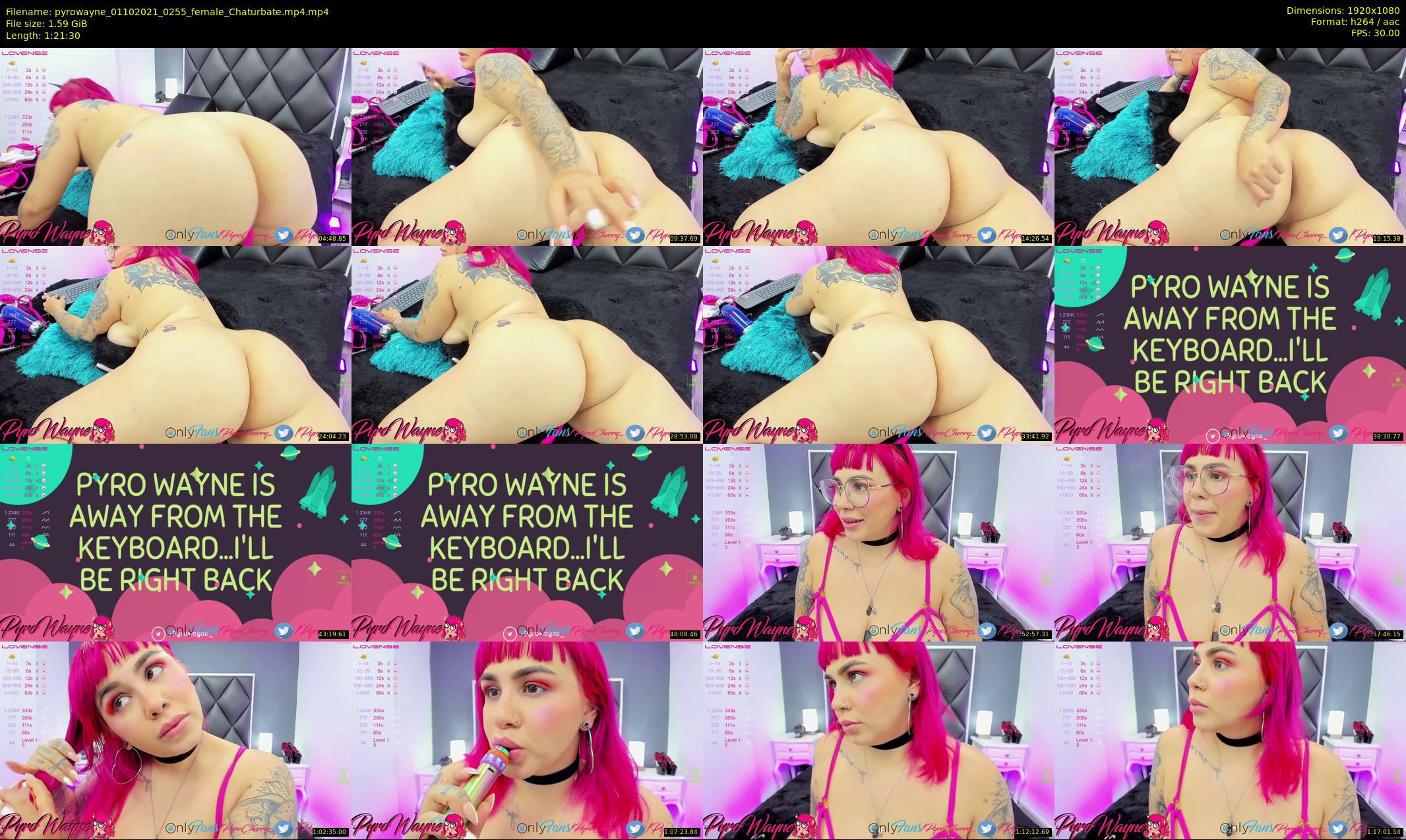 pyrowayne — 82 minute Chaturbate female cam show recording, 1080p, Oct 1, 2021
