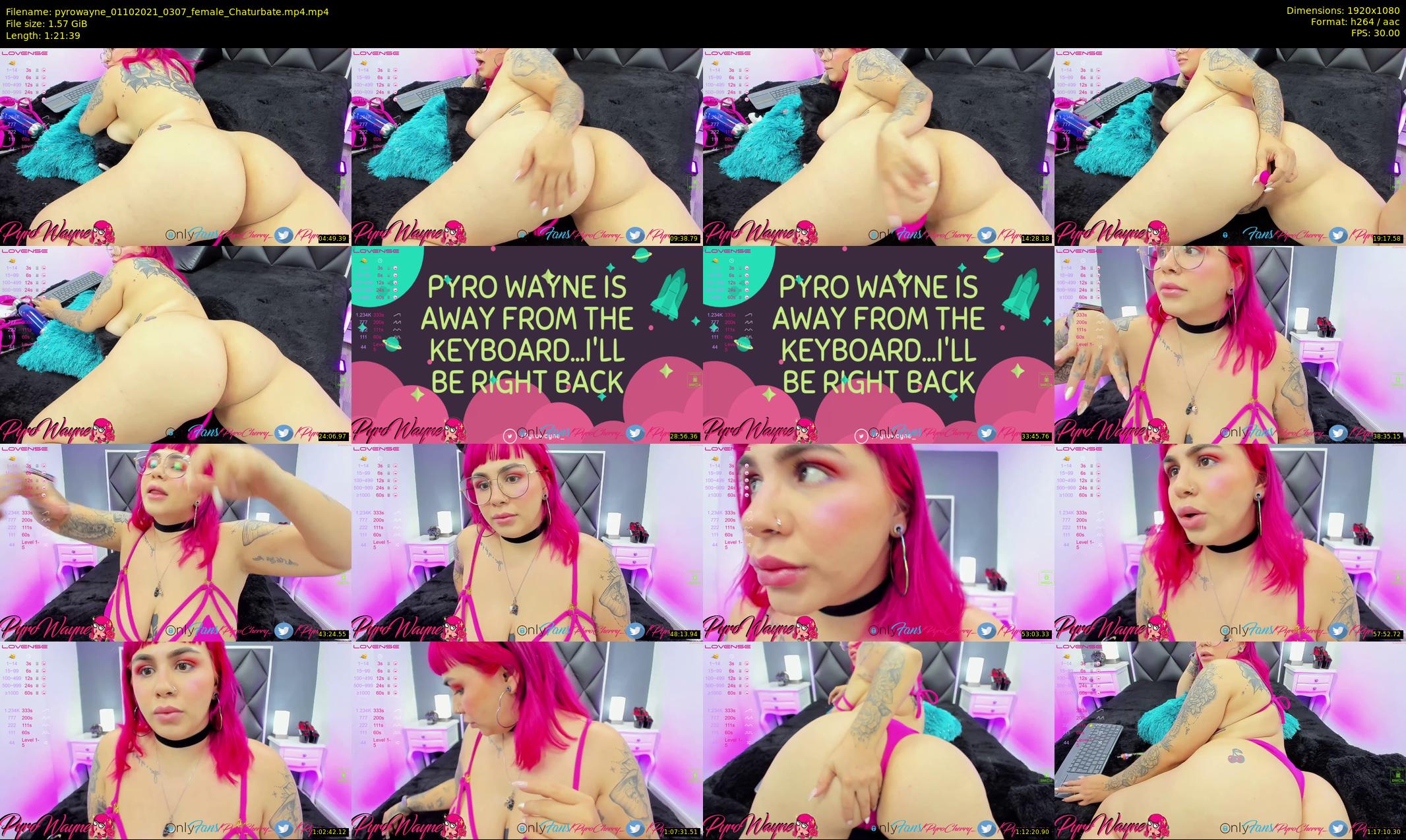 pyrowayne — 82 minute Chaturbate female cam show recording, 1080p, Oct 1, 2021