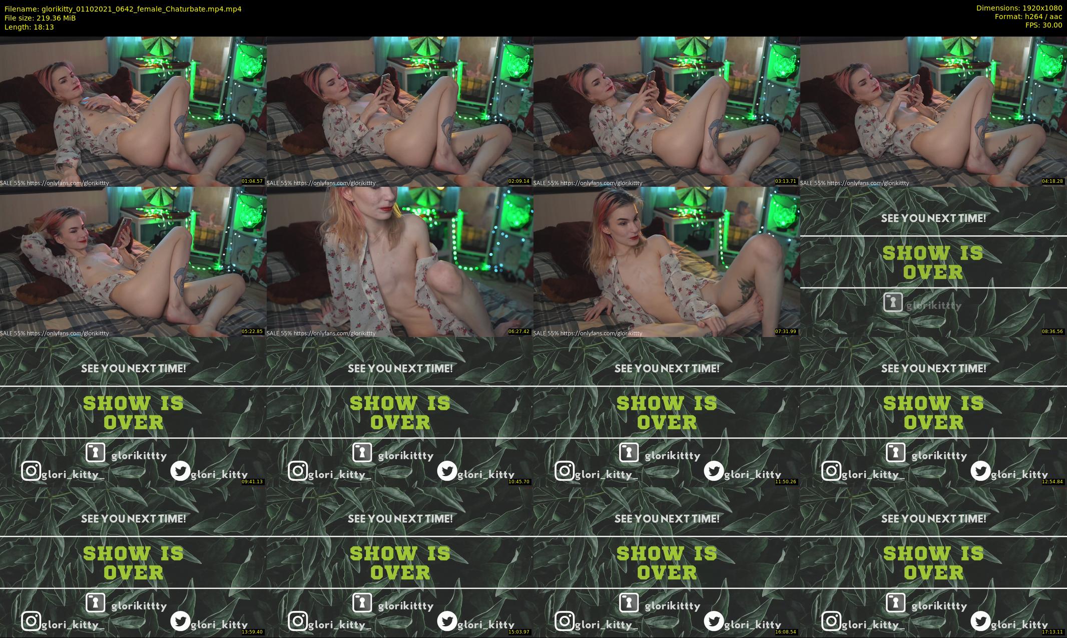glorikitty — 19 minute Chaturbate female cam show recording, 1080p, Oct 1, 2021