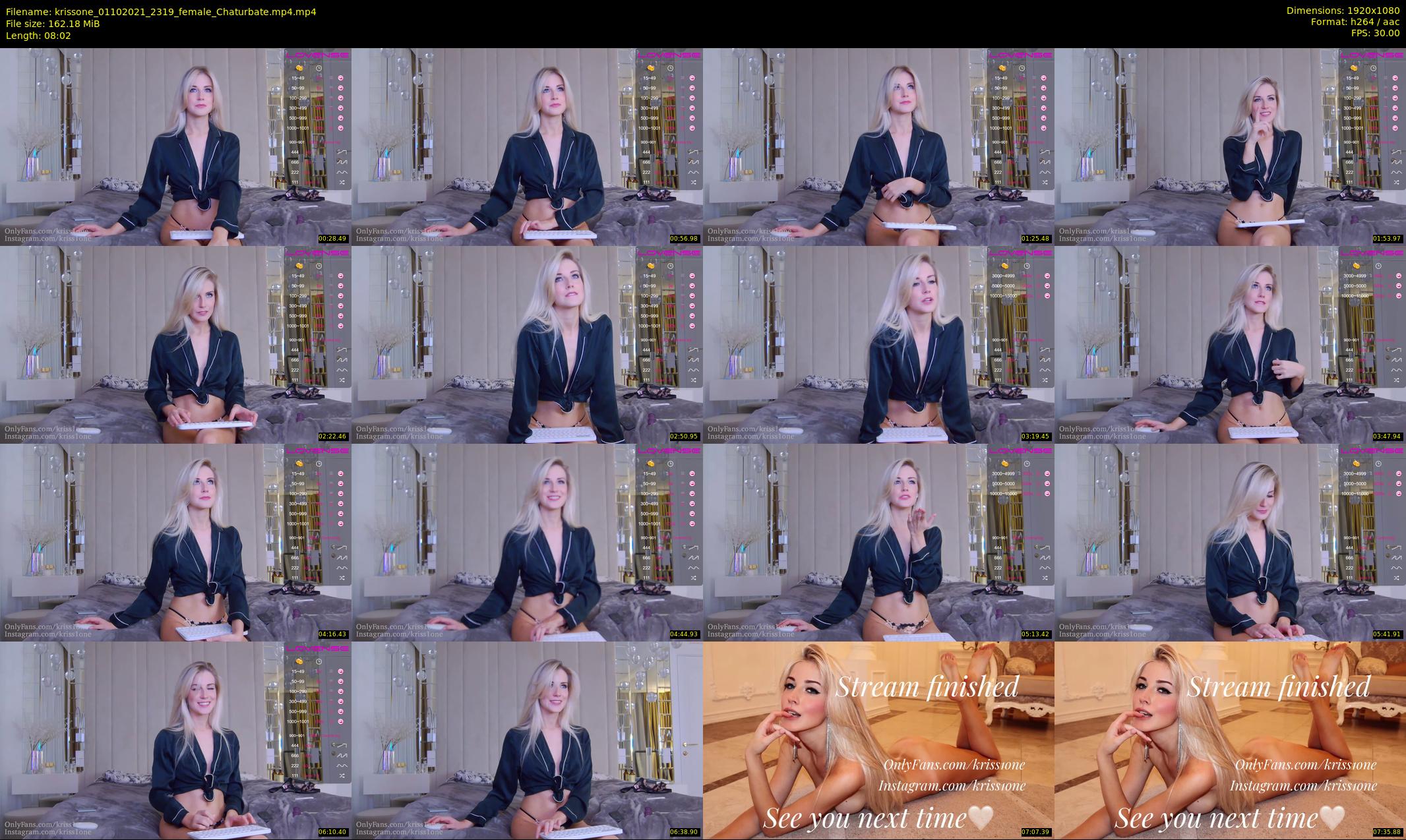 krissone — 9 minute Chaturbate female cam show recording, 1080p, Oct 1, 2021