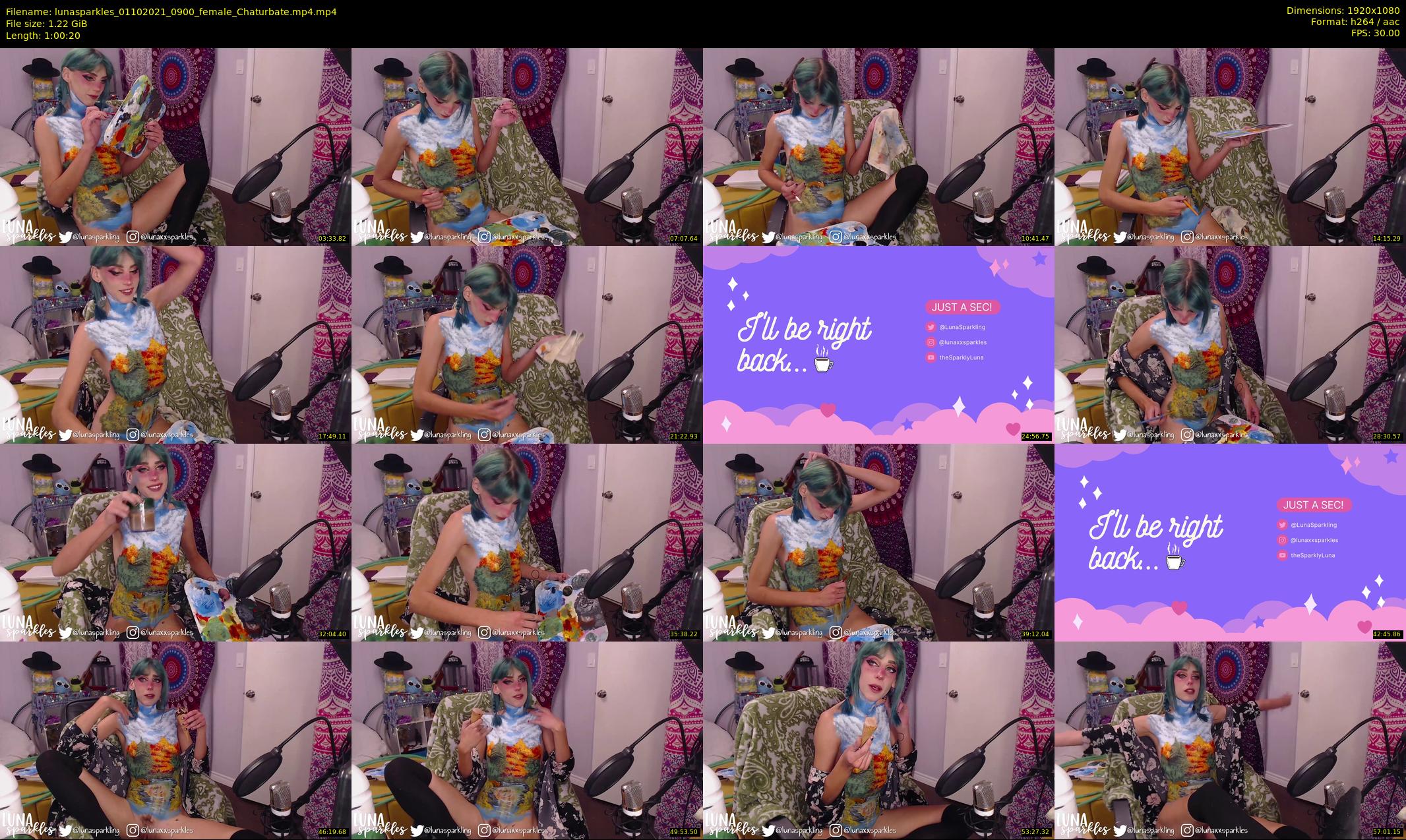 lunasparkles — 61 minute Chaturbate female cam show recording, 1080p, Oct 1, 2021