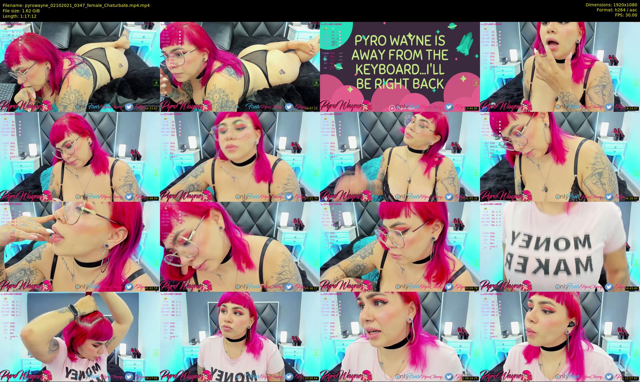pyrowayne — 78 minute Chaturbate female cam show recording, 1080p, Oct 2, 2021