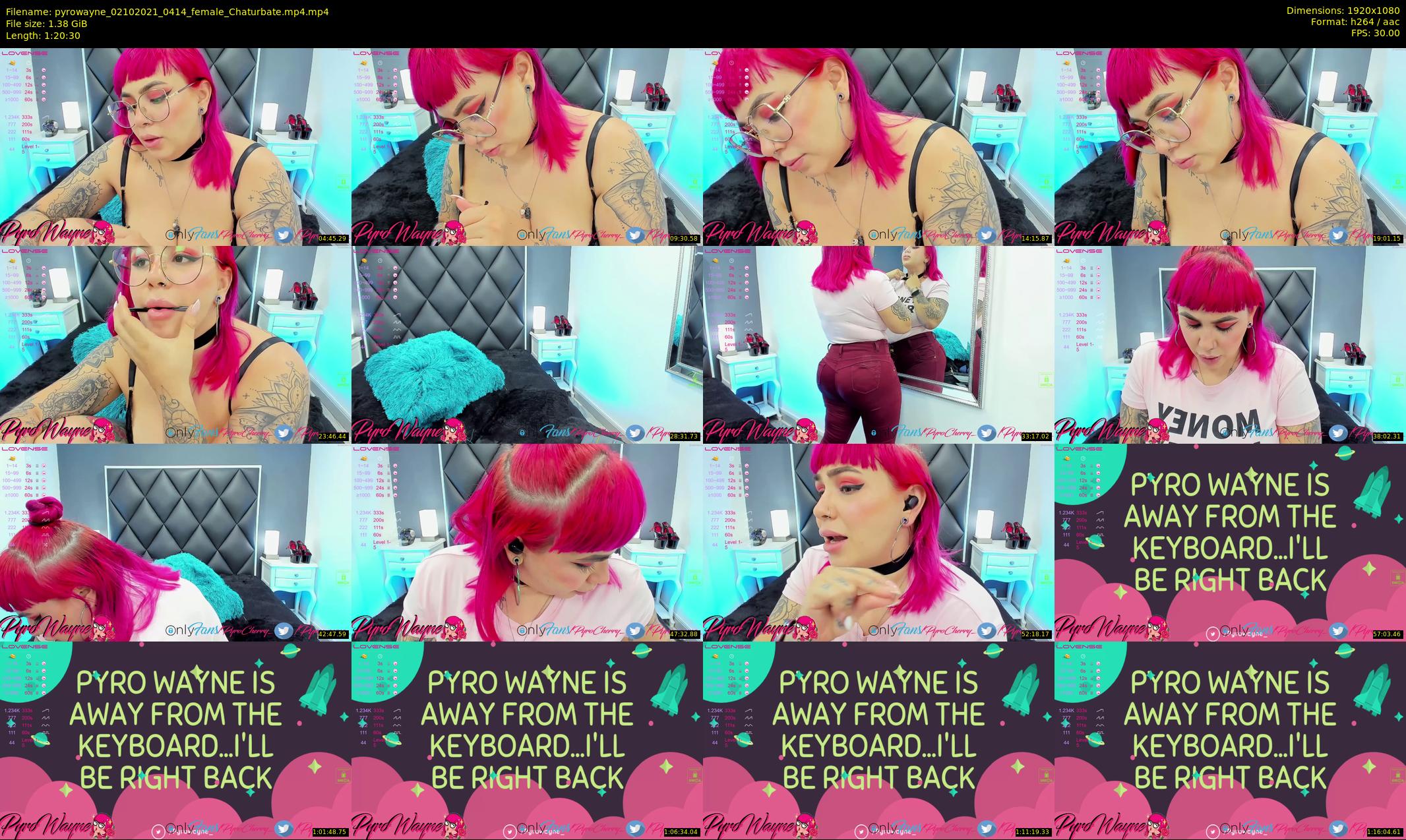 pyrowayne — 81 minute Chaturbate female cam show recording, 1080p, Oct 2, 2021