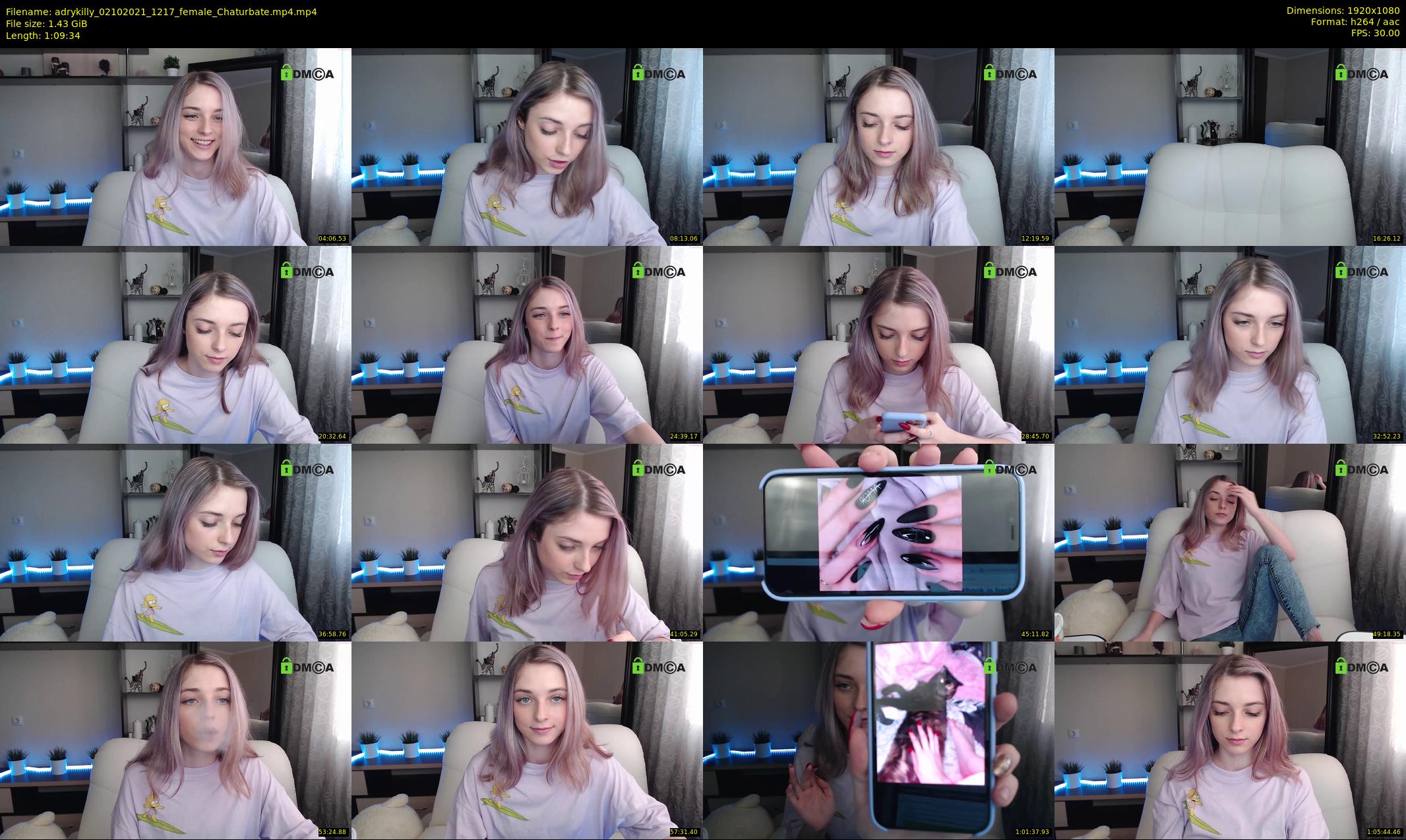 adrykilly — 70 minute Chaturbate female cam show recording, 1080p, Oct 2, 2021