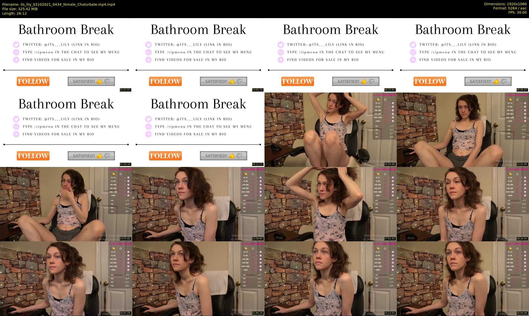 its_lily — 27 minute Chaturbate female cam show recording, 1080p, Oct 3, 2021