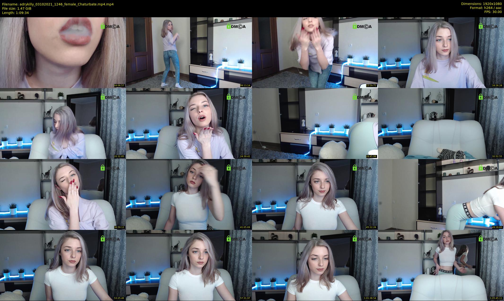 adrykilly — 70 minute Chaturbate female cam show recording, 1080p, Oct 3, 2021