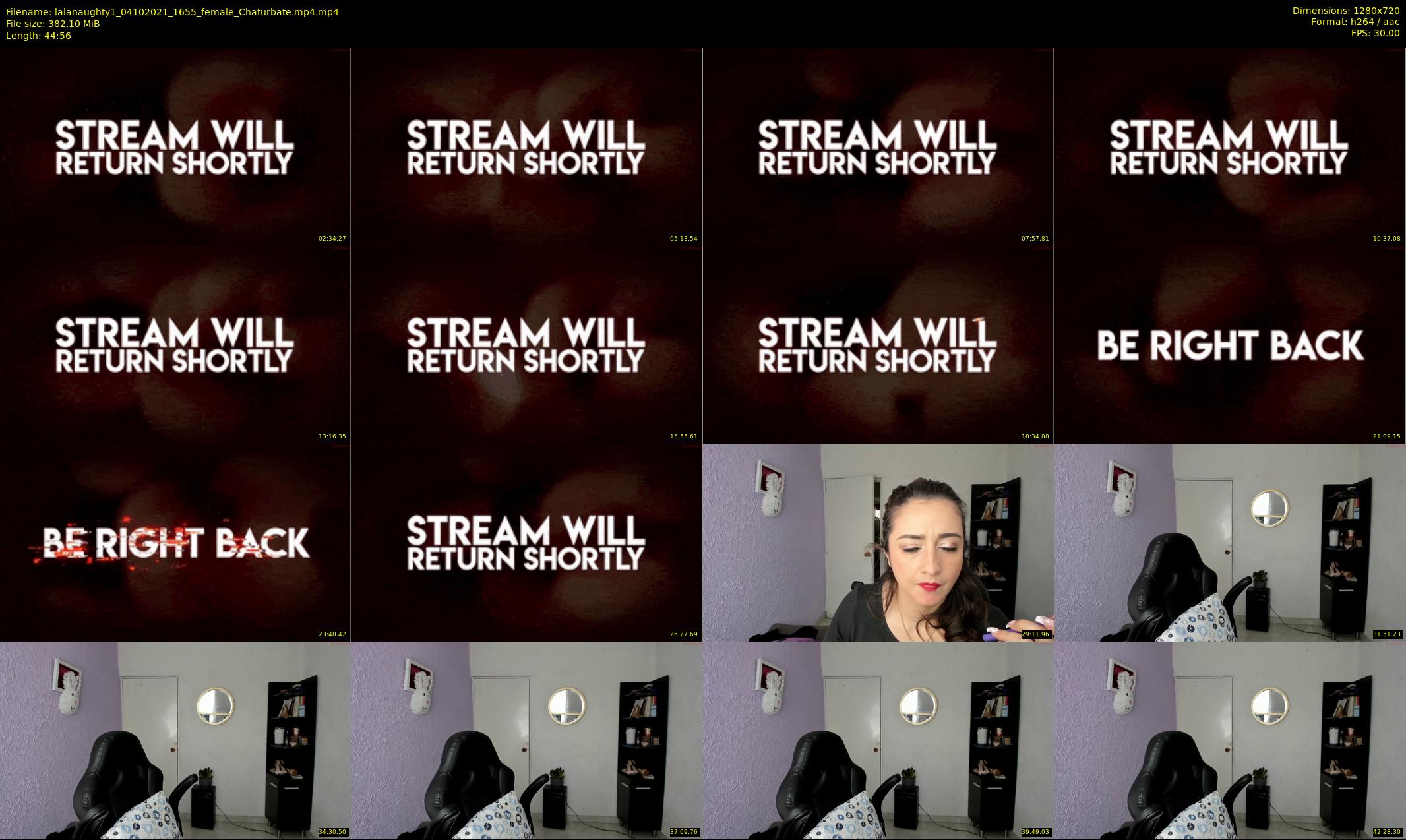 lalanaughty1 — 45 minute Chaturbate female cam show recording, 720p, Oct 4, 2021