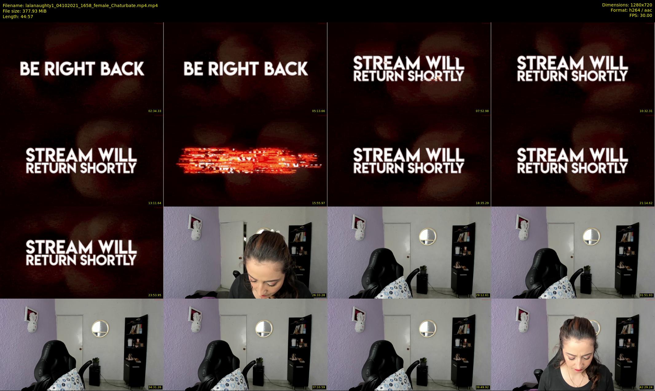 lalanaughty1 — 45 minute Chaturbate female cam show recording, 720p, Oct 4, 2021