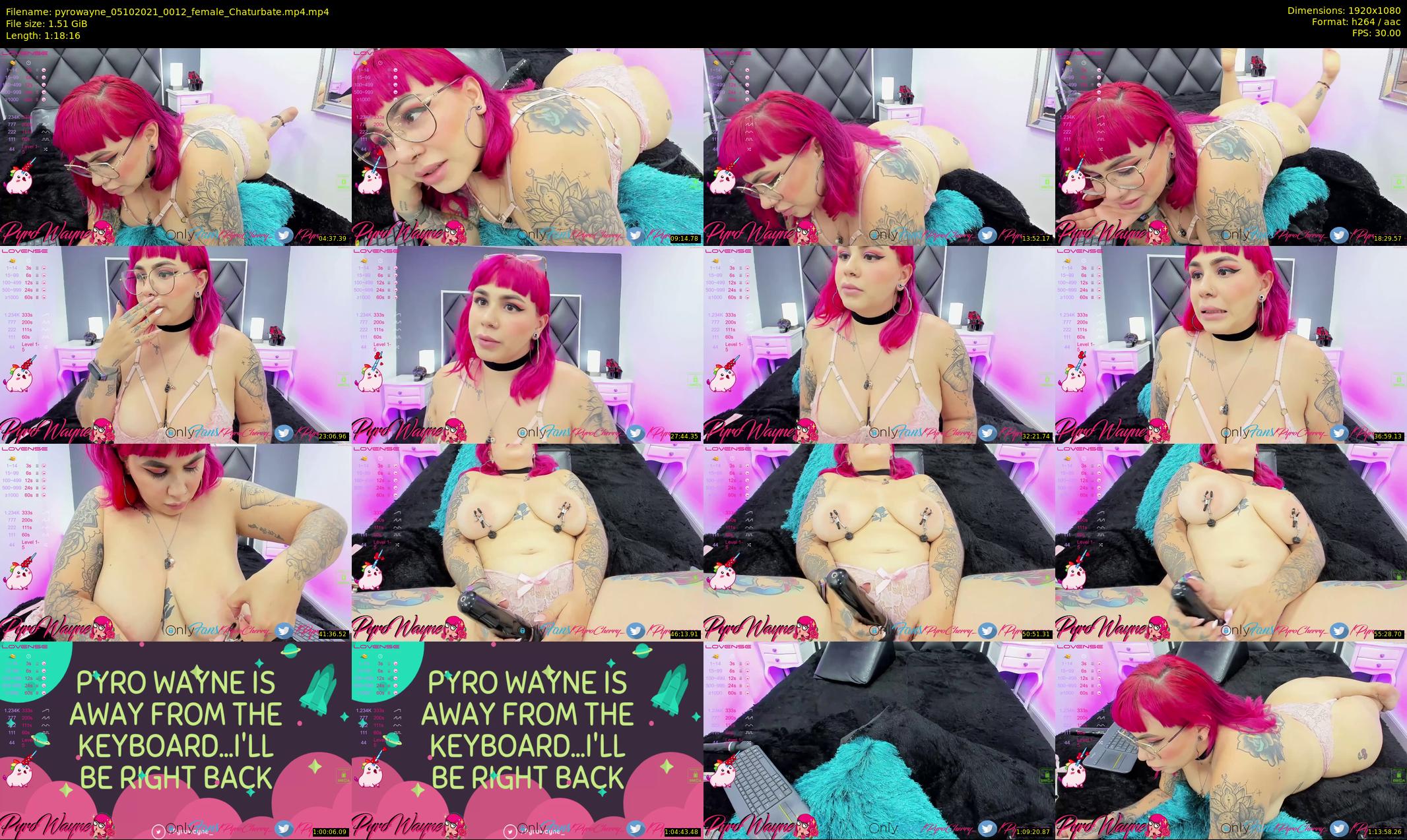pyrowayne — 79 minute Chaturbate female cam show recording, 1080p, Oct 5, 2021