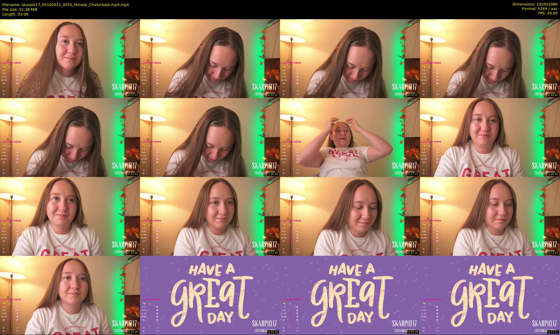 skarpio17 — 4 minute Chaturbate female cam show recording, 1080p, Oct 5, 2021