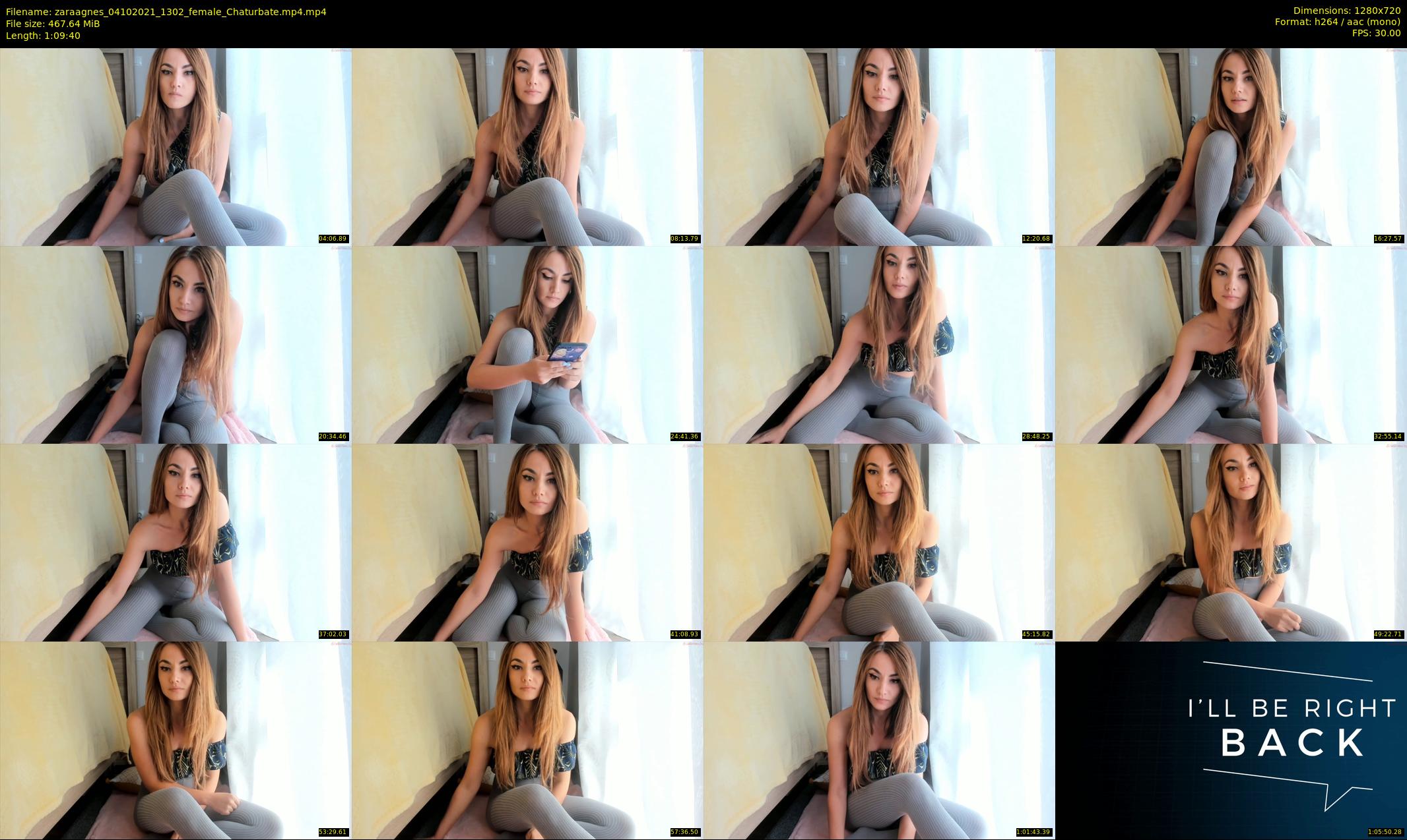 zaraagnes — 70 minute Chaturbate female cam show recording, 720p, Oct 4, 2021