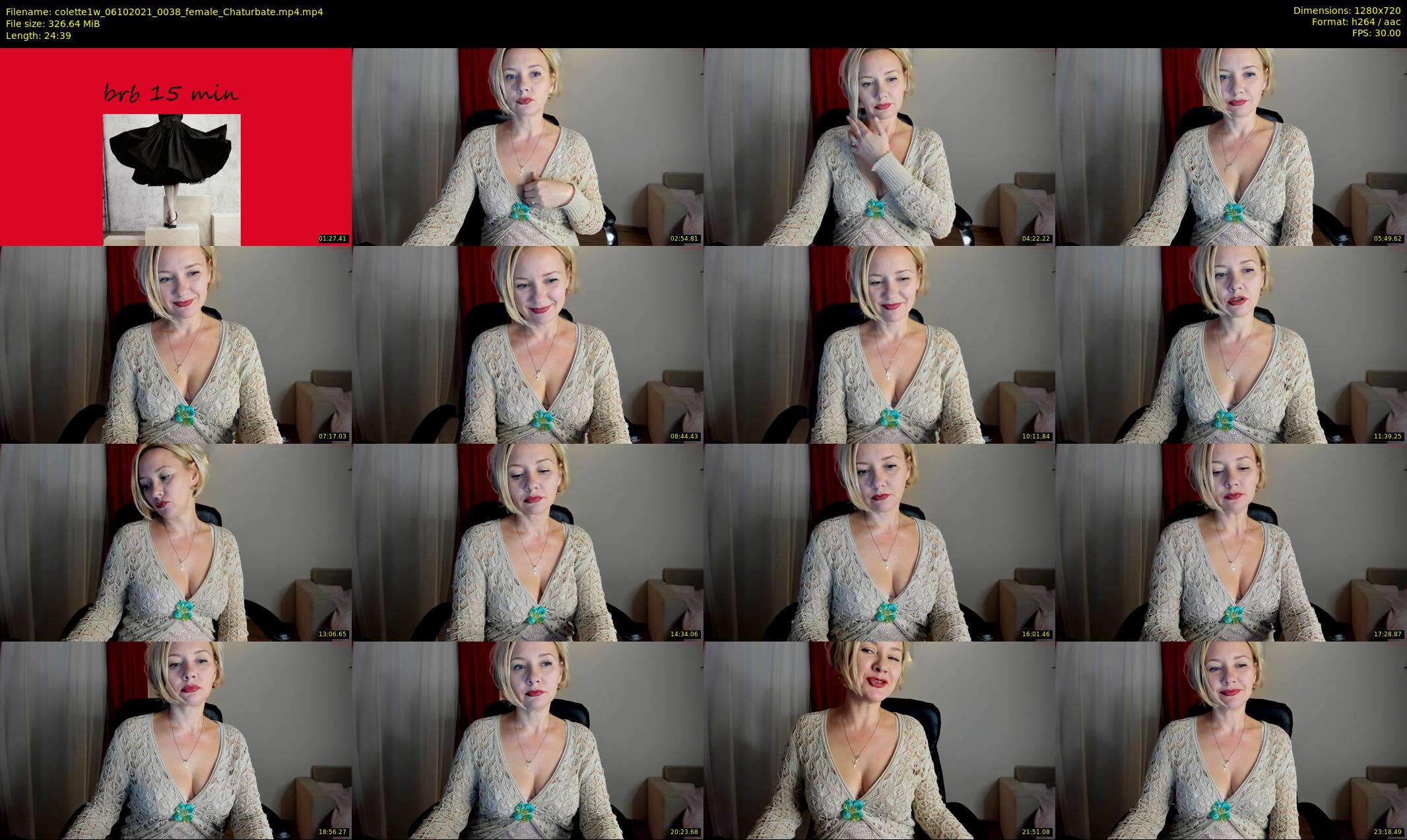 colette1w — 25 minute Chaturbate female cam show recording, 720p, Oct 6, 2021