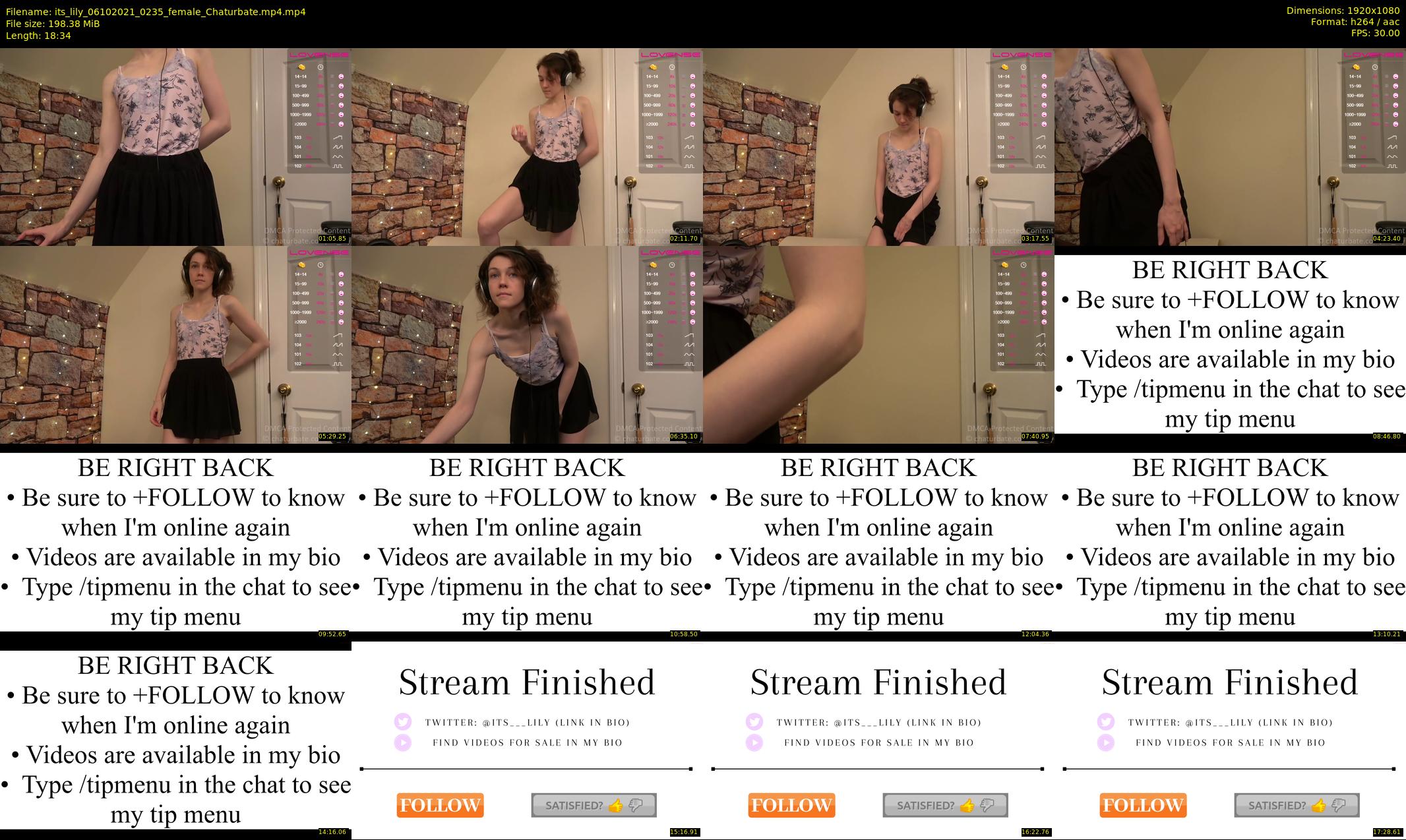 its_lily — 19 minute Chaturbate female cam show recording, 1080p, Oct 6, 2021