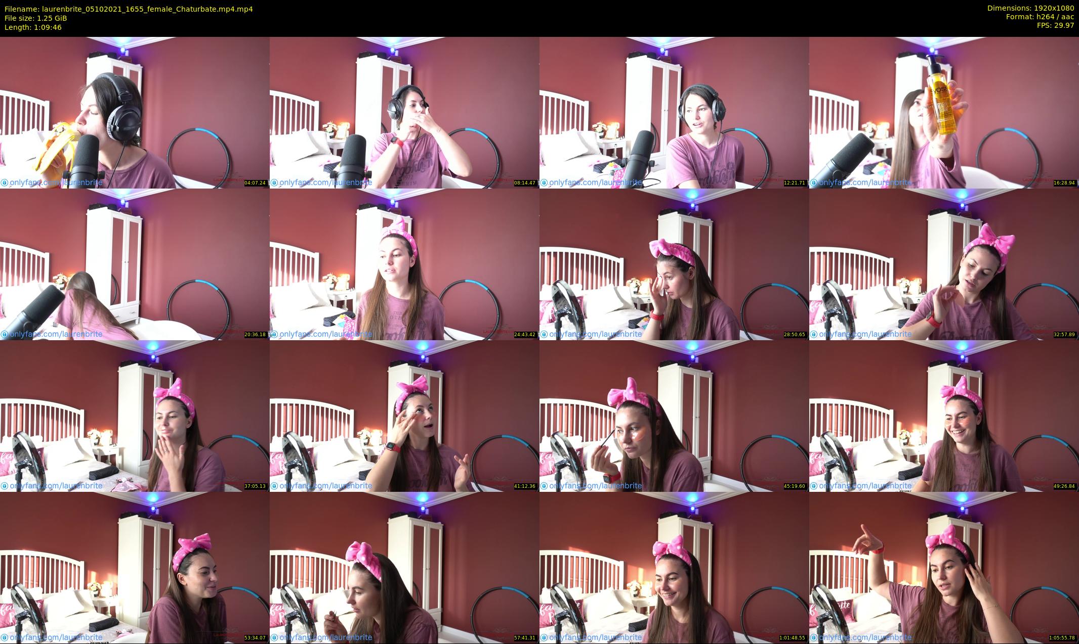 laurenbrite — 70 minute Chaturbate female cam show recording, 1080p, Oct 5, 2021