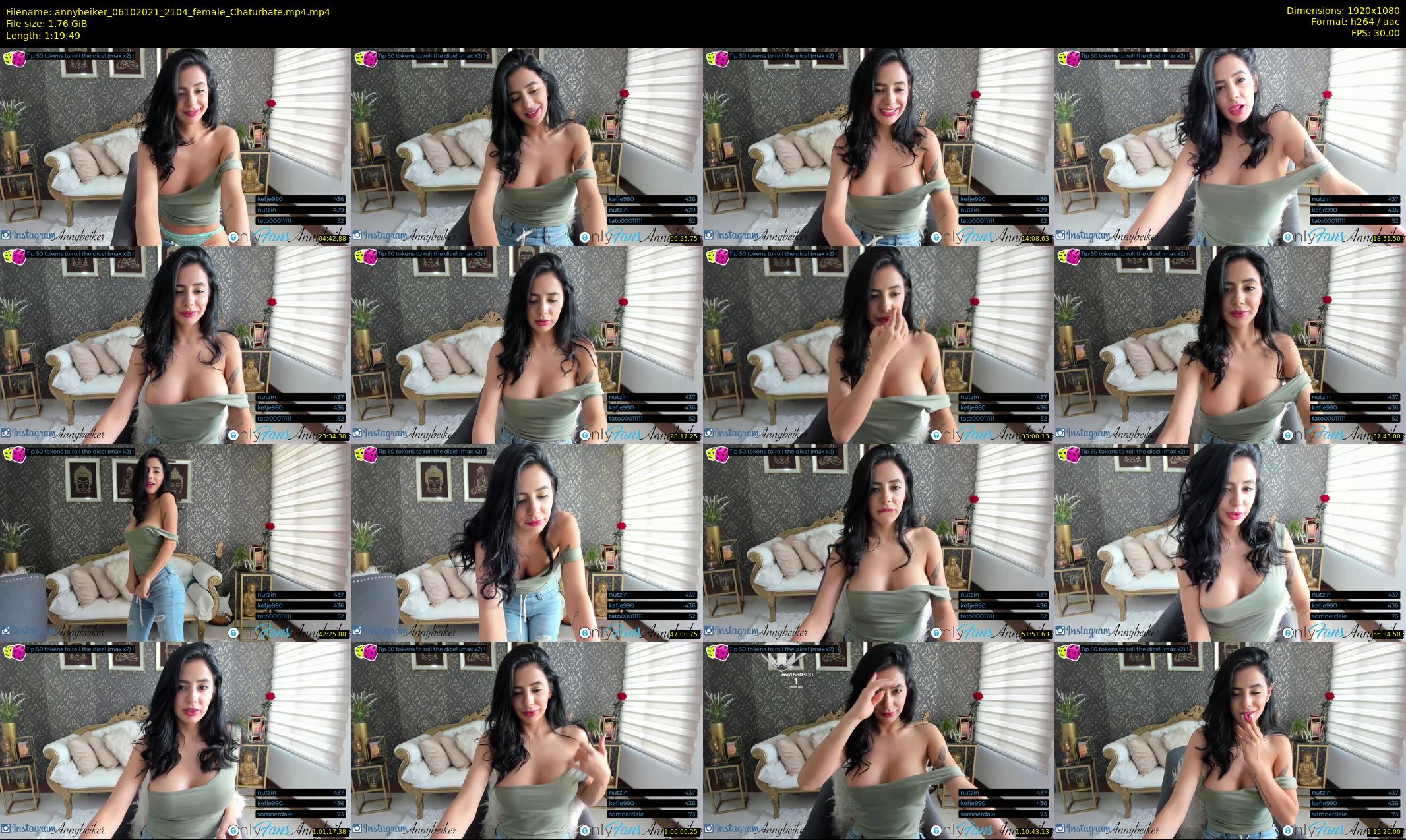 annybeiker — 80 minute Chaturbate female cam show recording, 1080p, Oct 6, 2021