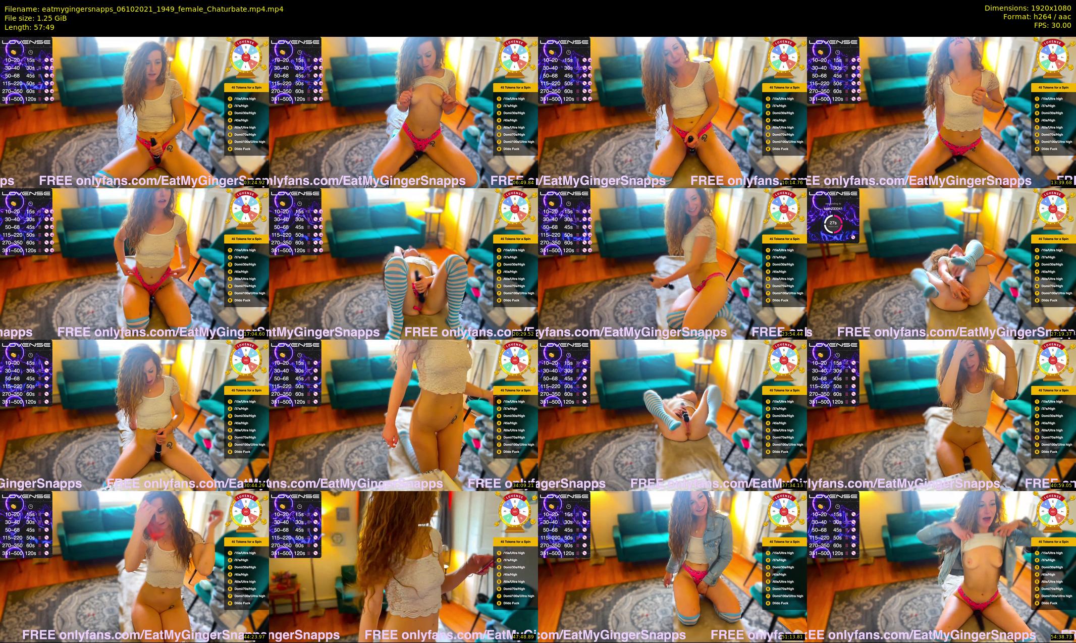 eatmygingersnapps — 58 minute Chaturbate female cam show recording, 1080p, Oct 6, 2021