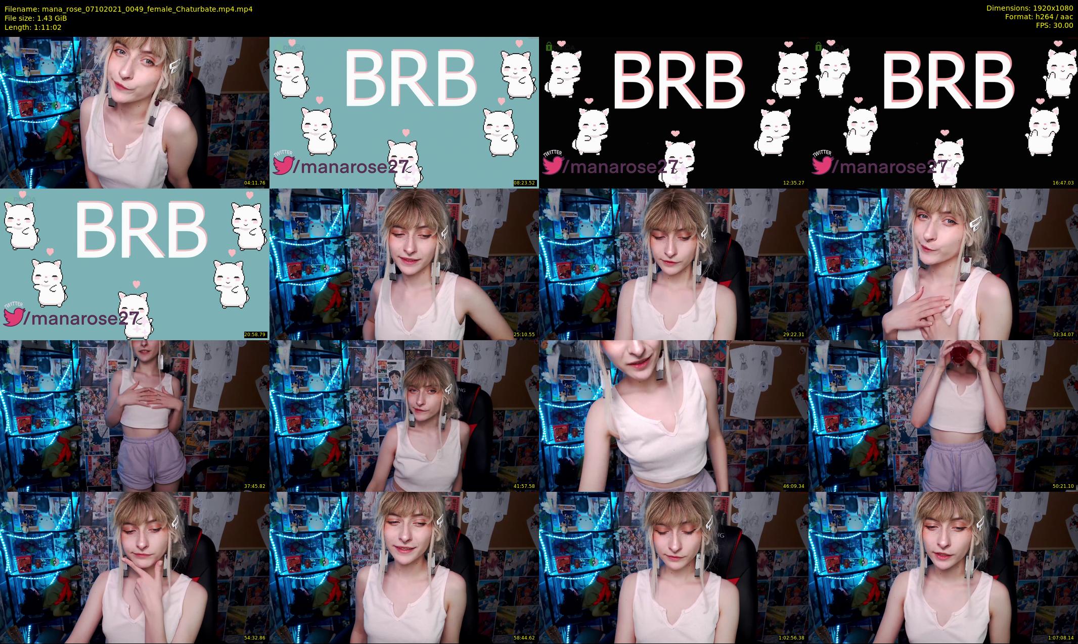 mana_rose — 72 minute Chaturbate female cam show recording, 1080p, Oct 7, 2021