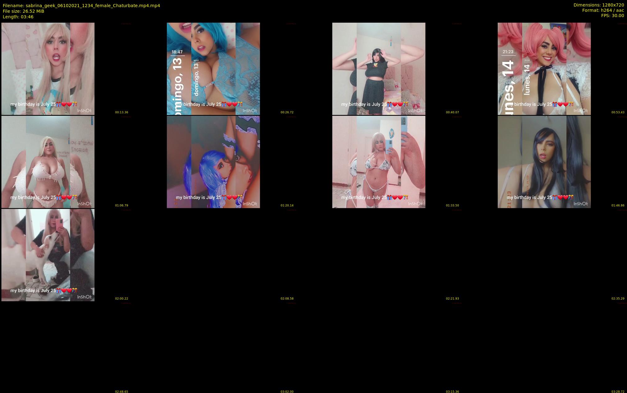 sabrina_geek — 4 minute Chaturbate female cam show recording, 720p, Oct 6, 2021