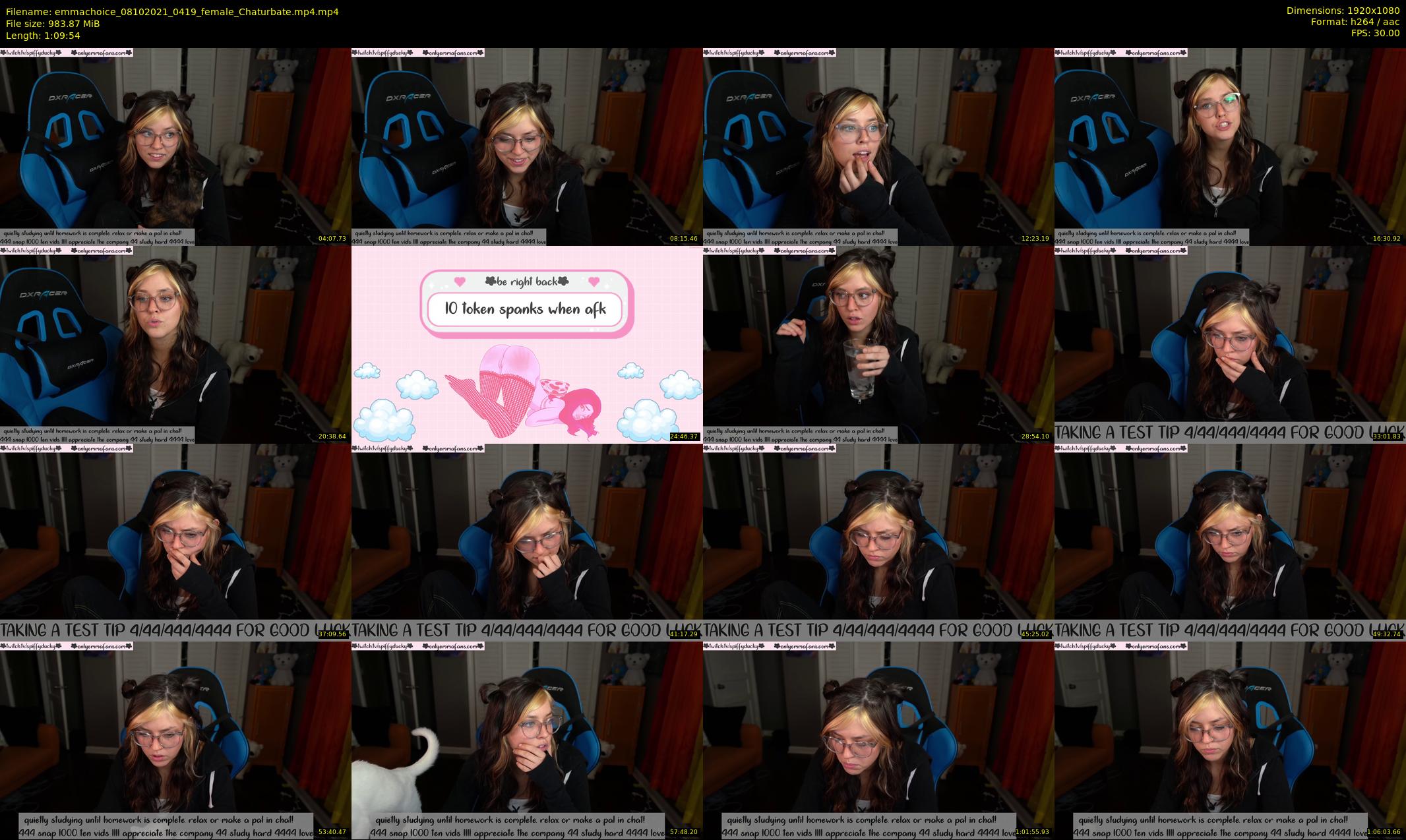 emmachoice — 70 minute Chaturbate female cam show recording, 1080p, Oct 8, 2021