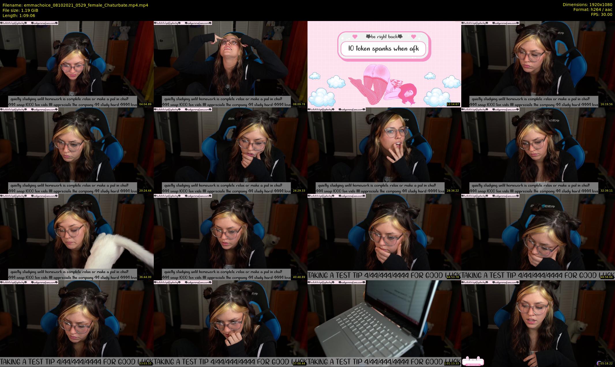 emmachoice — 70 minute Chaturbate female cam show recording, 1080p, Oct 8, 2021