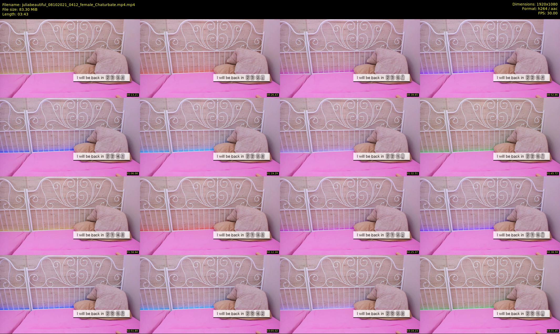 juliabeautiful — 4 minute Chaturbate female cam show recording, 1080p, Oct 8, 2021