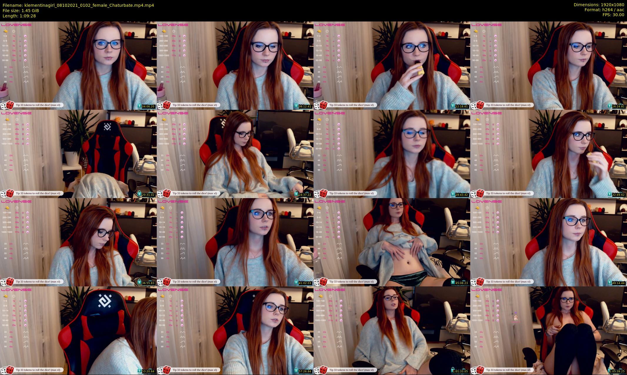klementinagirl — 70 minute Chaturbate female cam show recording, 1080p, Oct 8, 2021