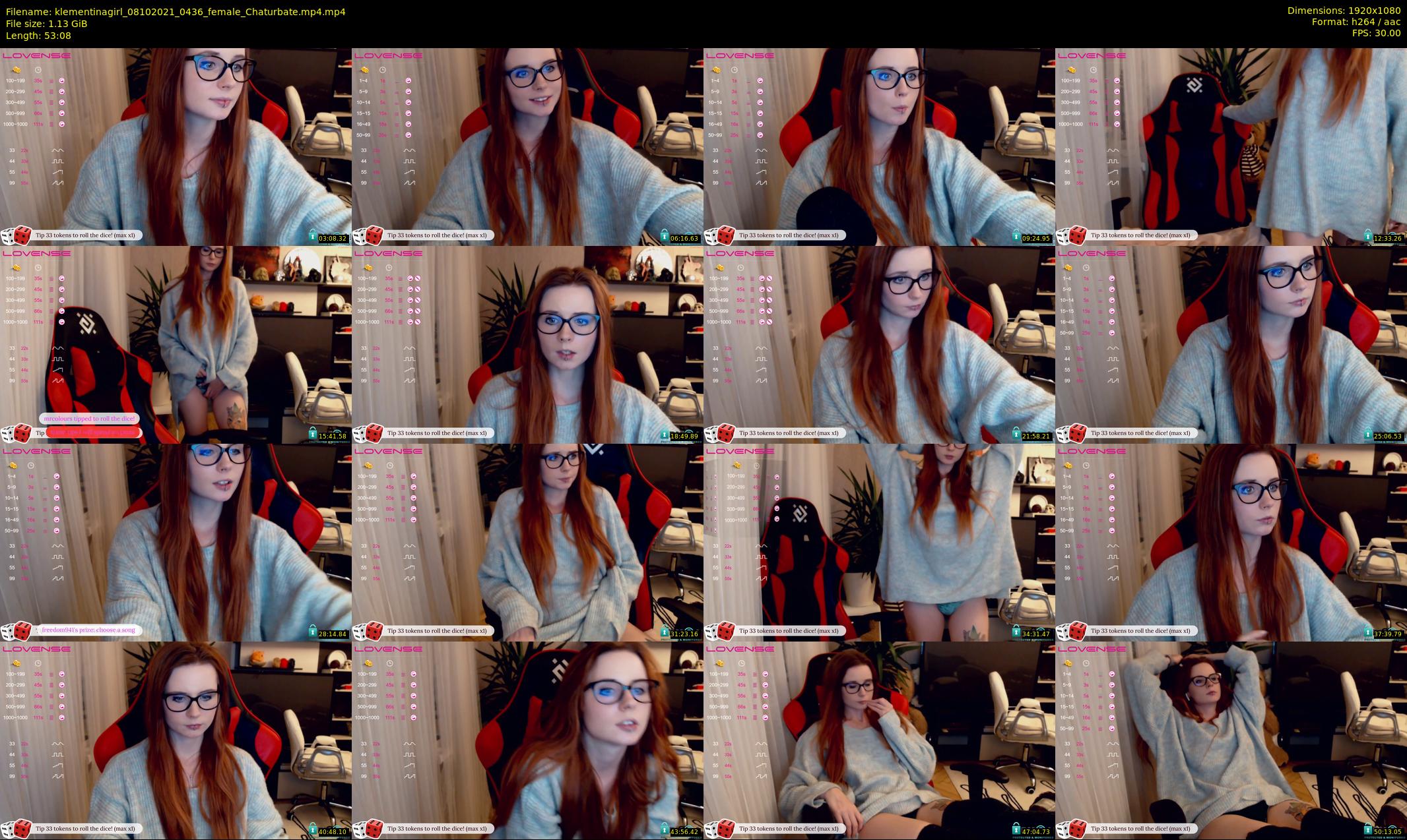 klementinagirl — 54 minute Chaturbate female cam show recording, 1080p, Oct 8, 2021