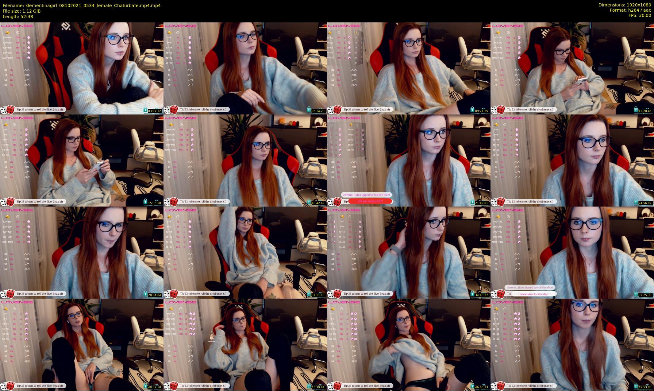 klementinagirl — 53 minute Chaturbate female cam show recording, 1080p, Oct 8, 2021