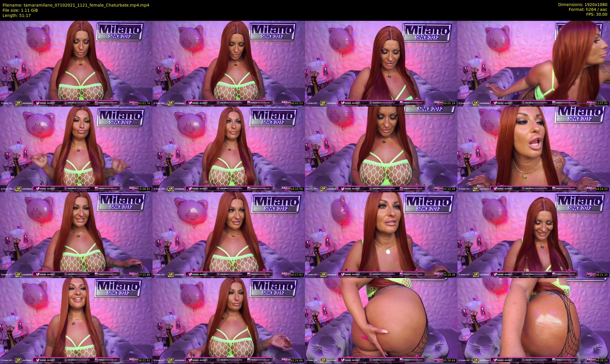 tamaramilano — 52 minute Chaturbate female cam show recording, 1080p, Oct 7, 2021