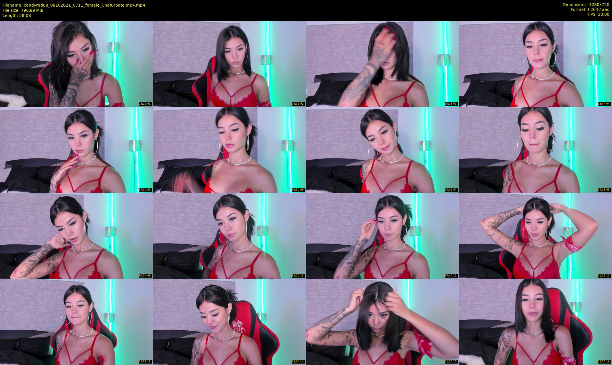 candyred88 — 59 minute Chaturbate female cam show recording, 720p, Oct 8, 2021