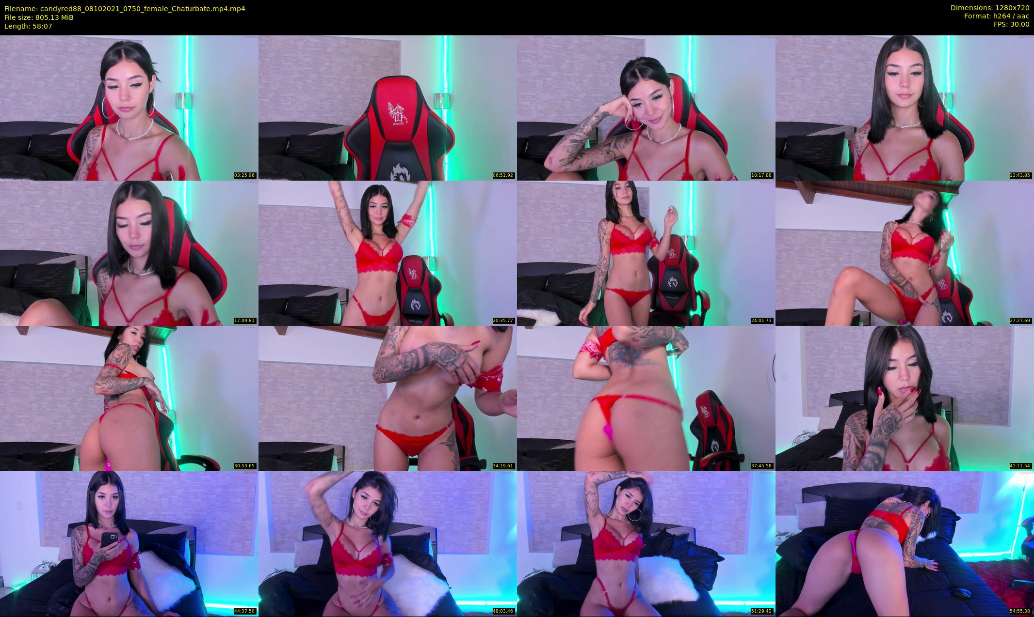 candyred88 — 59 minute Chaturbate female cam show recording, 720p, Oct 8, 2021