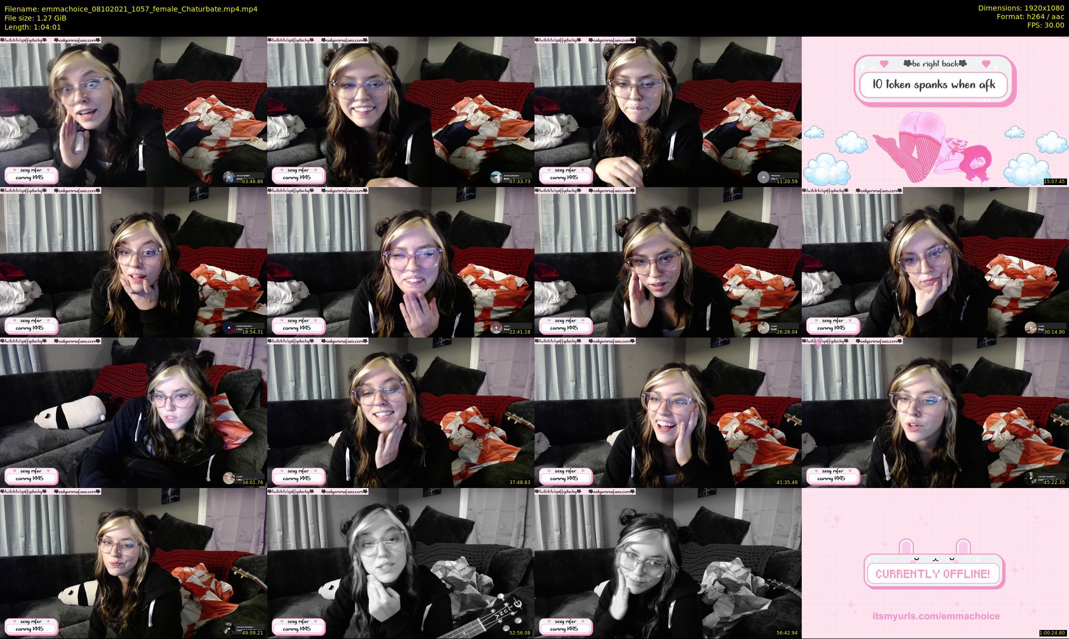 emmachoice — 65 minute Chaturbate female cam show recording, 1080p, Oct 8, 2021