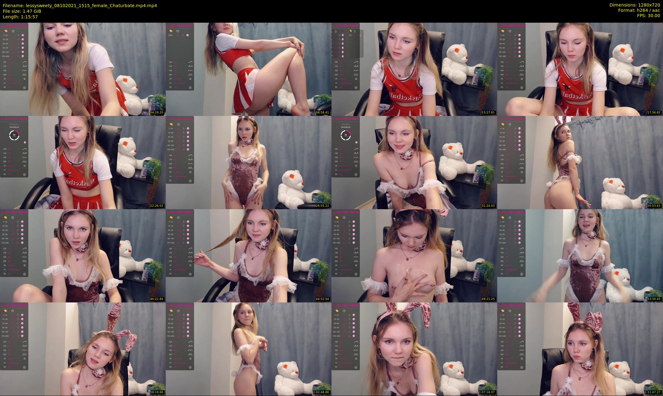 lessysweety — 76 minute Chaturbate female cam show recording, 720p, Oct 8, 2021