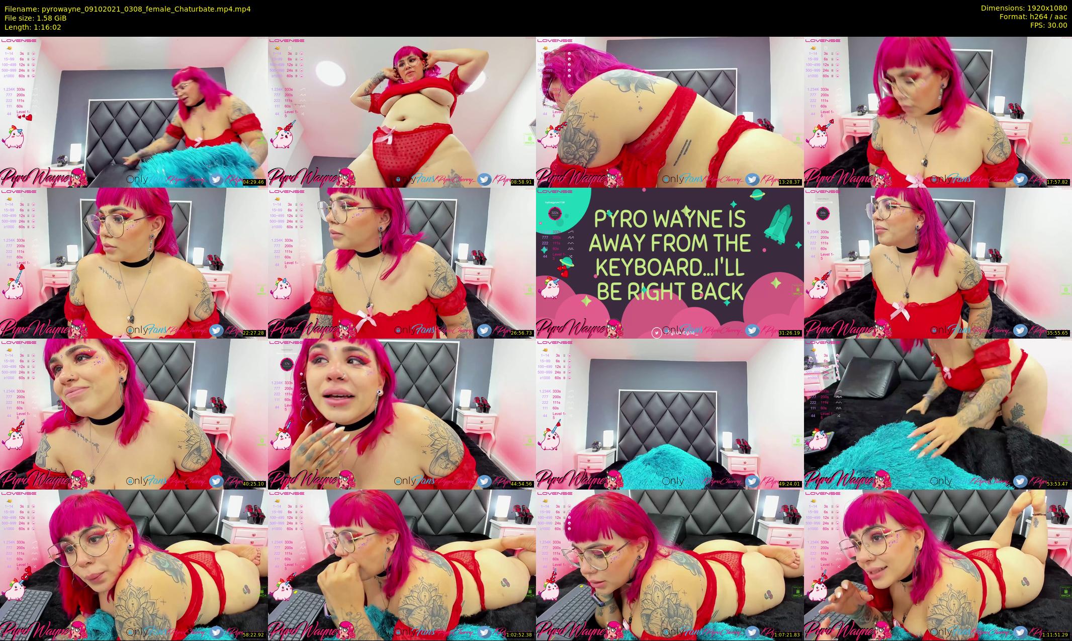 pyrowayne — 77 minute Chaturbate female cam show recording, 1080p, Oct 9, 2021