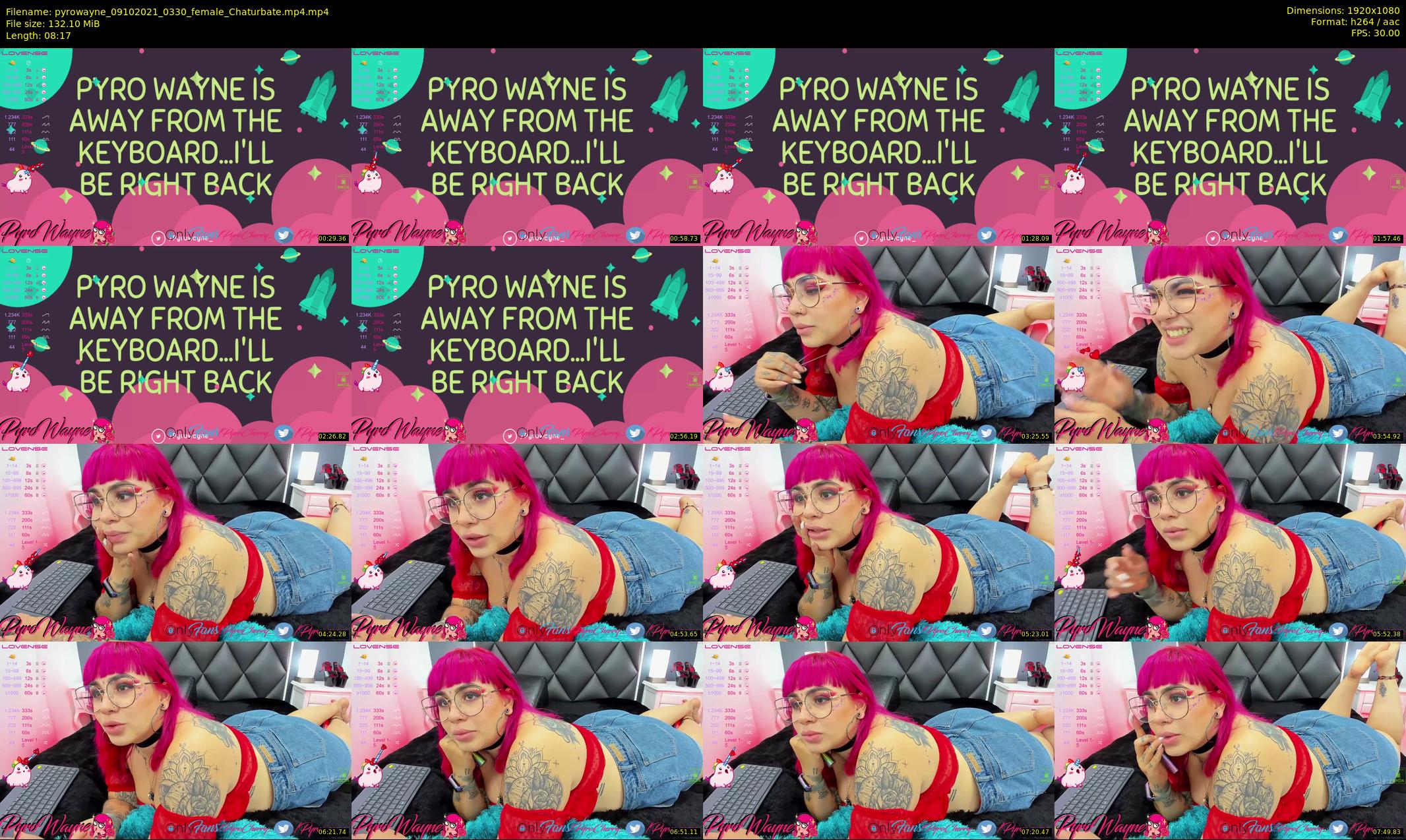 pyrowayne — 9 minute Chaturbate female cam show recording, 1080p, Oct 9, 2021