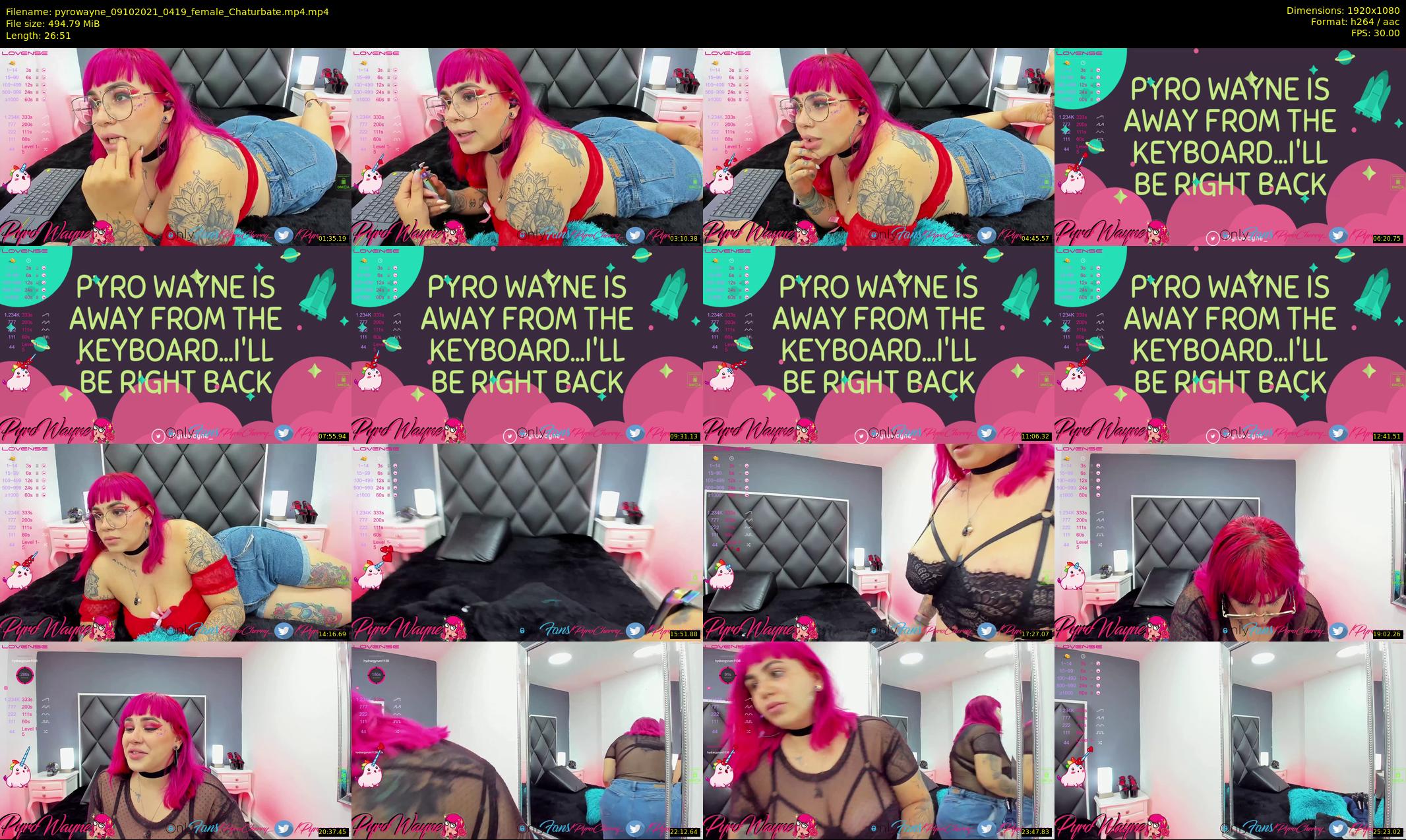 pyrowayne — 27 minute Chaturbate female cam show recording, 1080p, Oct 9, 2021