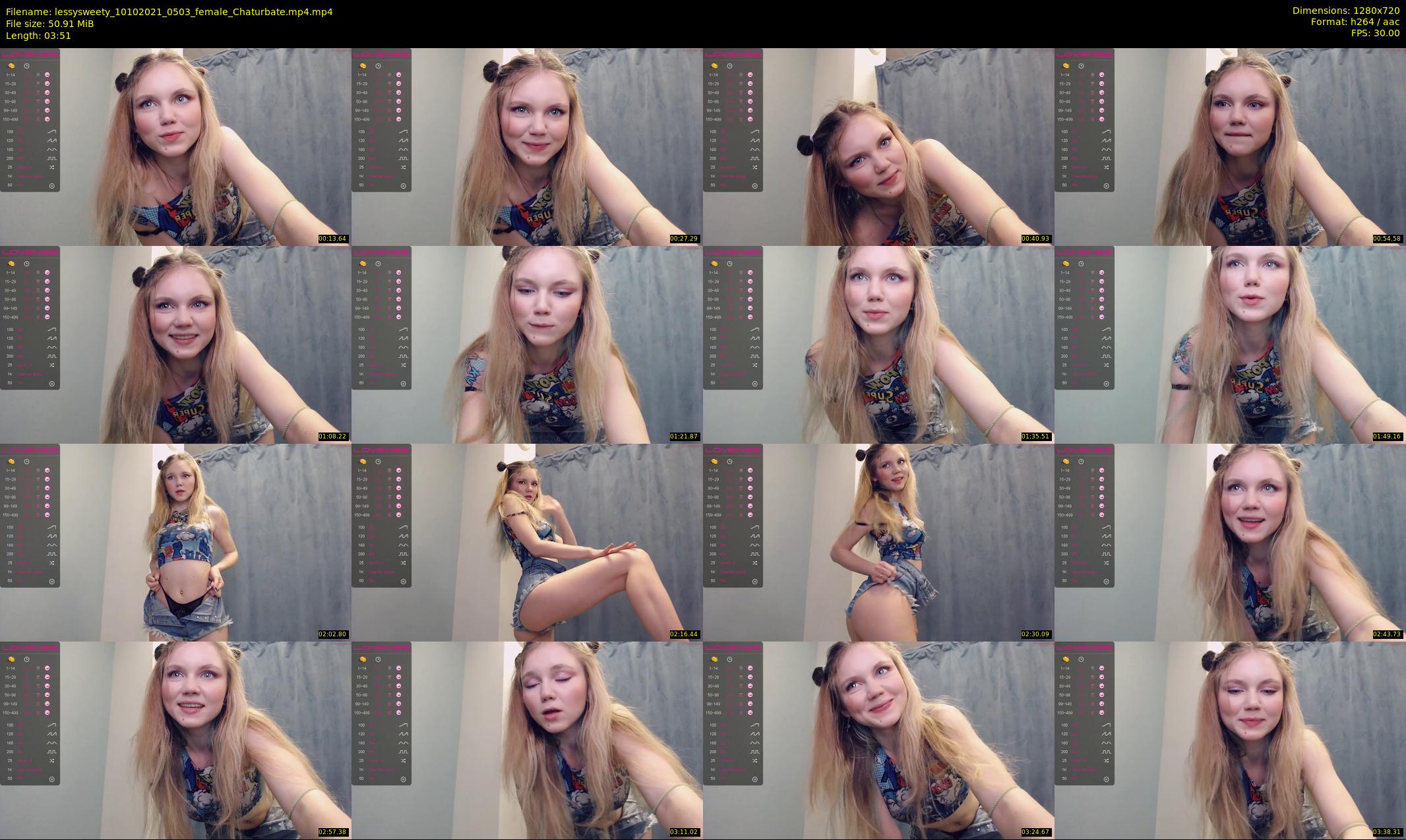 lessysweety — 4 minute Chaturbate female cam show recording, 720p, Oct 10, 2021