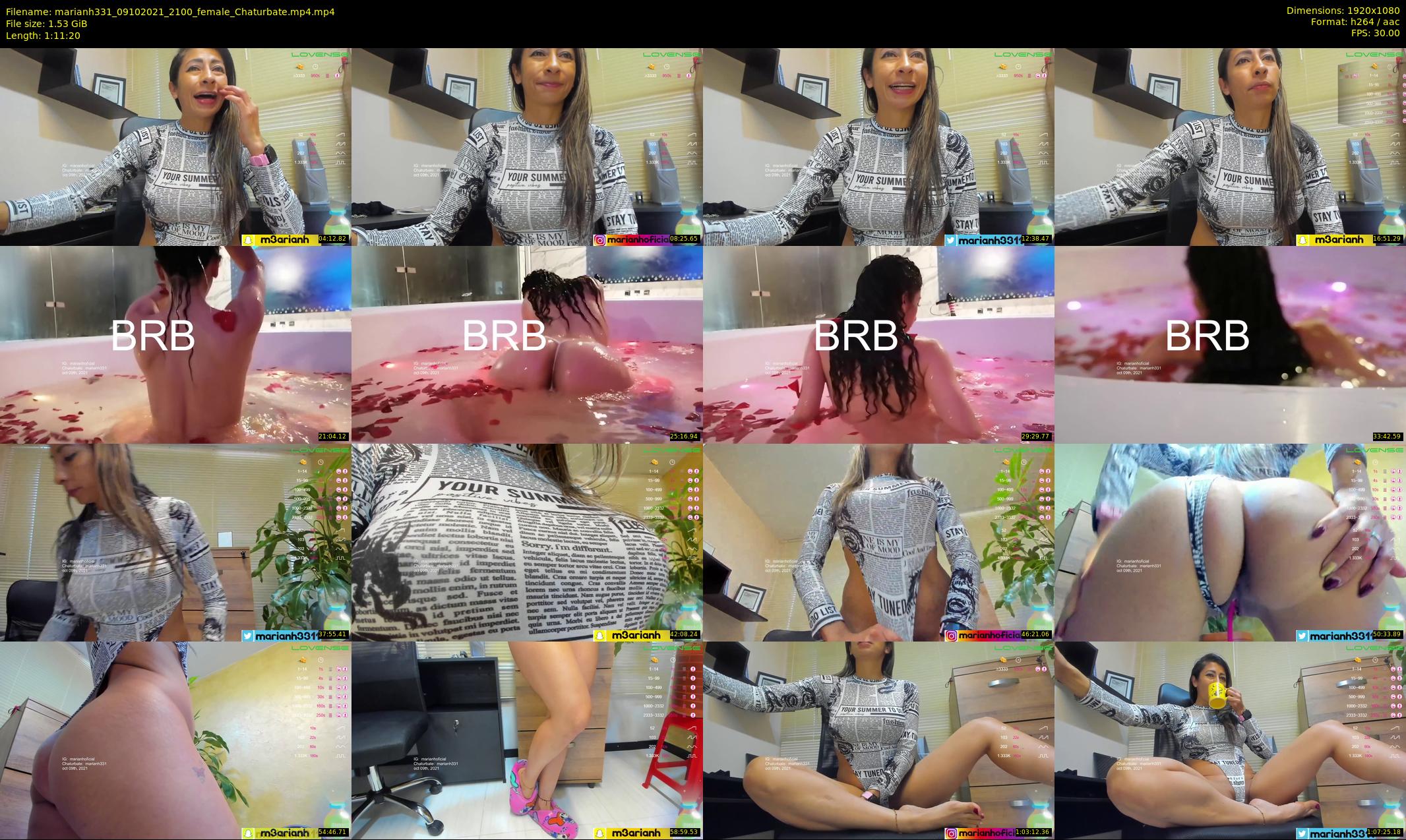 marianh331 — 72 minute Chaturbate female cam show recording, 1080p, Oct 9, 2021